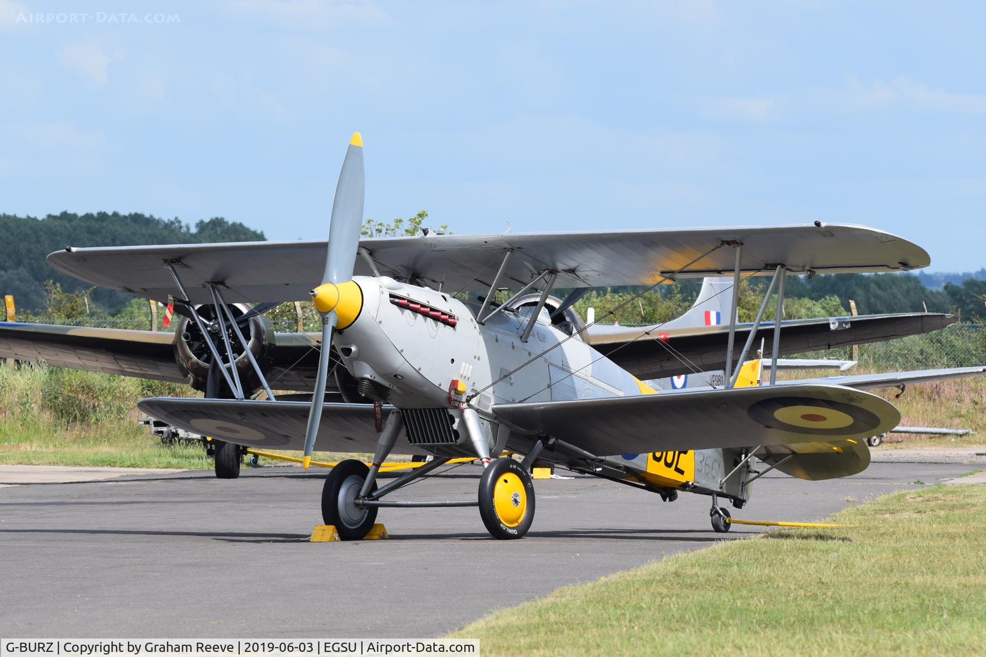 G-BURZ, 1934 Hawker Nimrod II C/N 41H-59890, Parked at Duxford.
