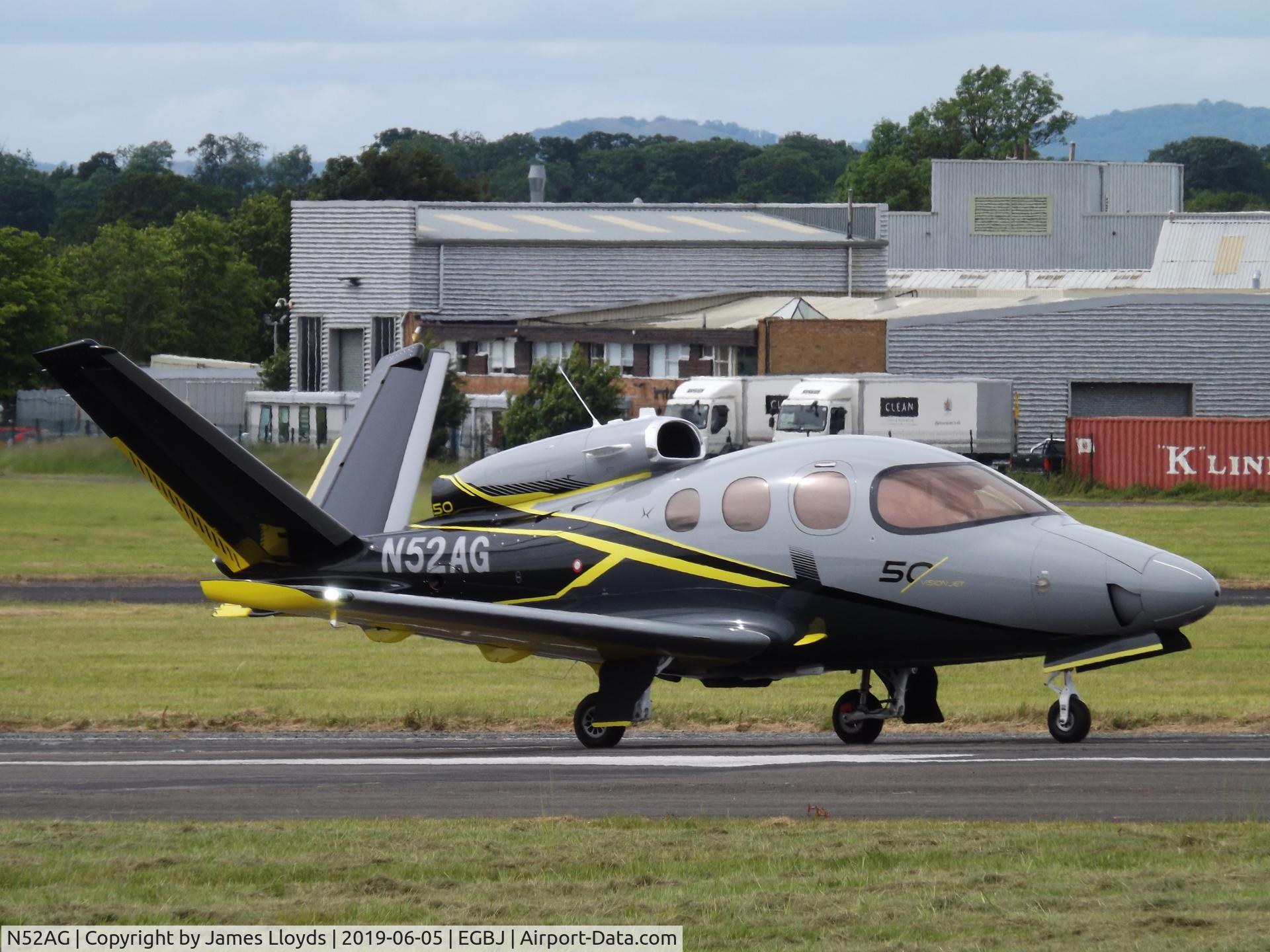 N52AG, 2019 Cirrus SF-50 Vision C/N 0107, Just doing break test at Gloucestershire Airport.