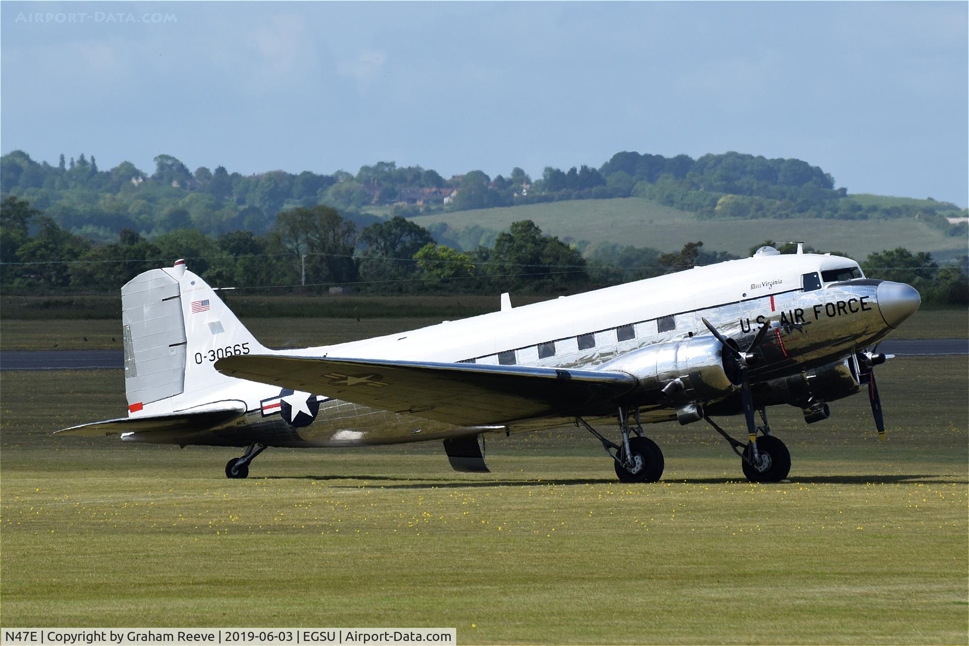 N47E, 1943 Douglas DC-3C (C-47A-60-DL) C/N 13816, Parked at Duxford.