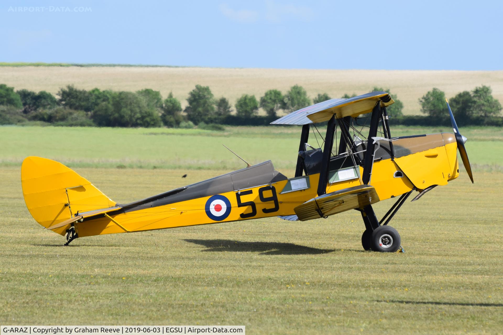 G-ARAZ, 1940 De Havilland DH-82A Tiger Moth II C/N 82867, Parked at Duxford.