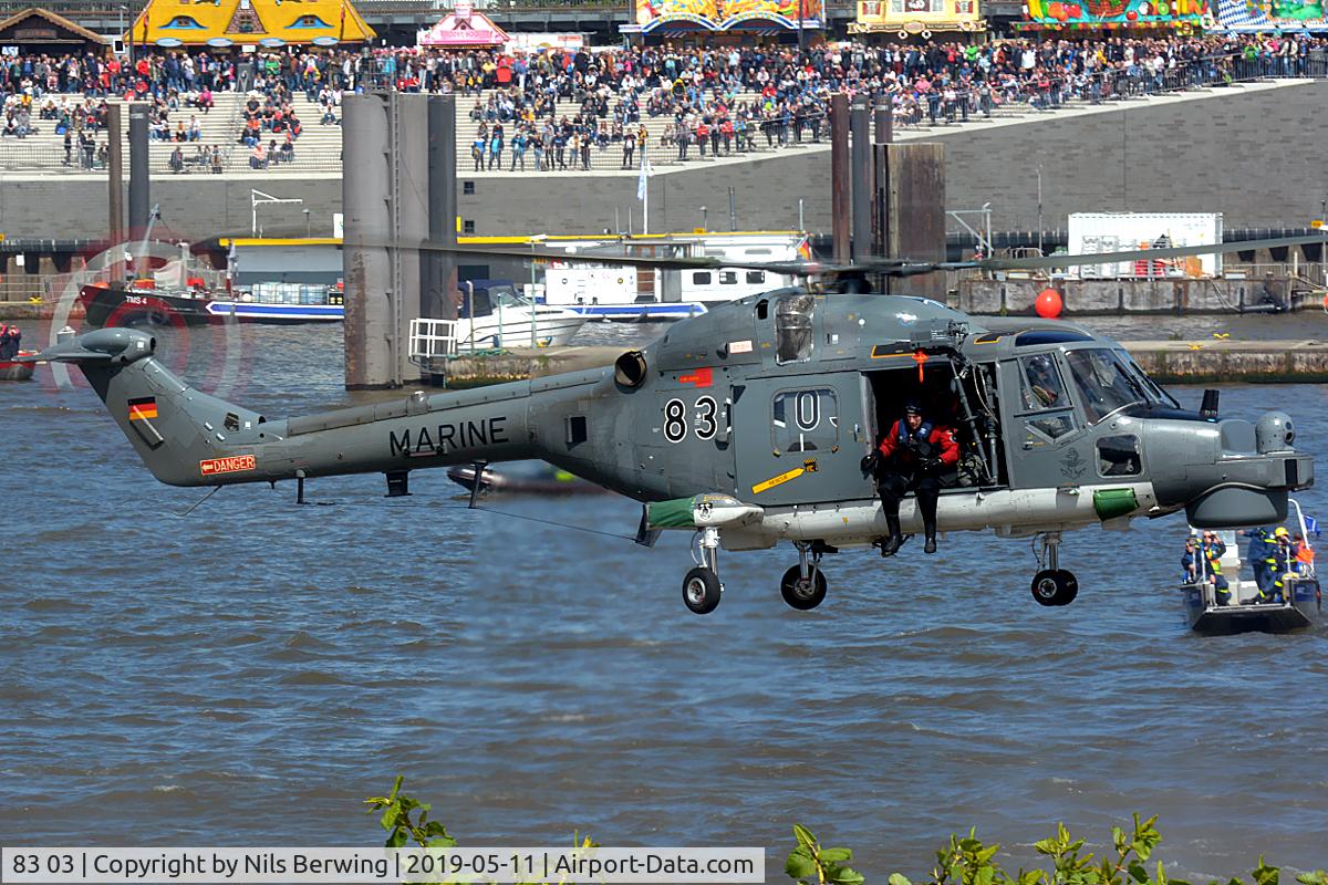 83 03, Westland Super Lynx Mk88A C/N WA225, 83+03 at Hamburg harbour