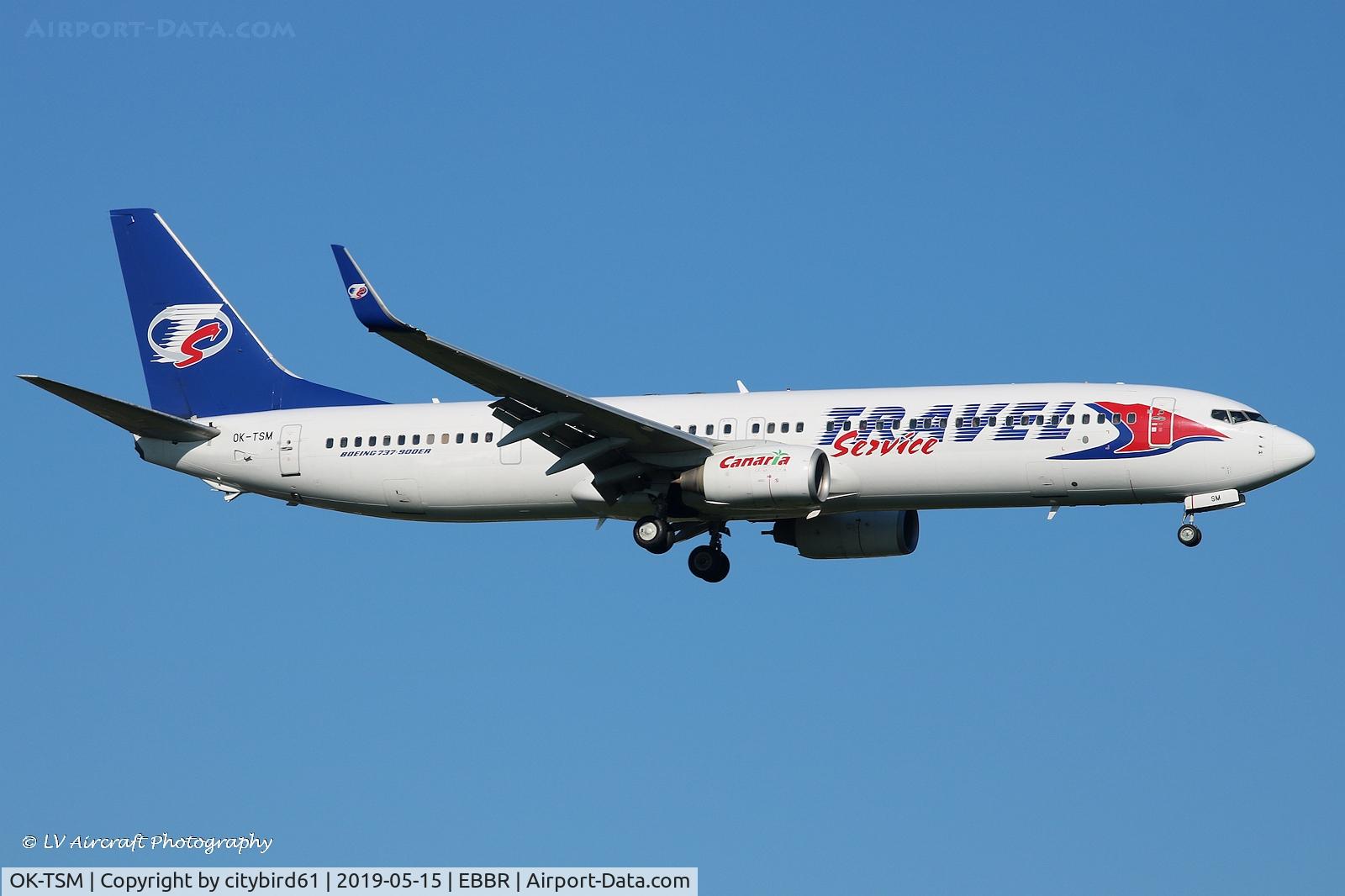 OK-TSM, 2007 Boeing 737-9GJ/ER C/N 34952, short final RW01