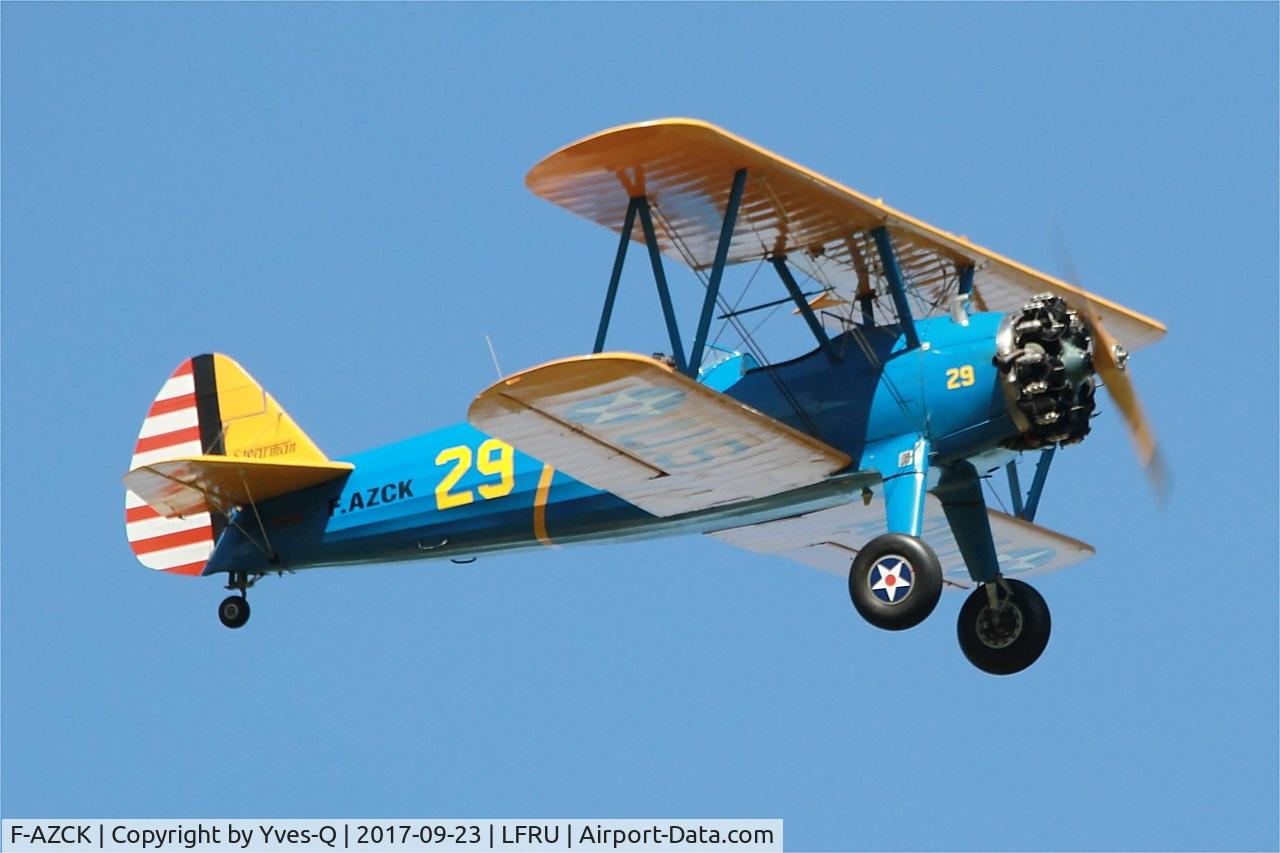 F-AZCK, 1941 Boeing A75N1 (PT-17) C/N 75-1653, Boeing A75N1, On display, Morlaix-Ploujean airport (LFRU-MXN) air show 2017