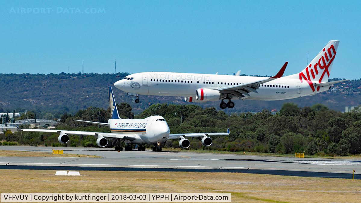 VH-VUY, 2010 Boeing 737-8KG C/N 39450/3494, Boeing 737-8KG. Virgin Australia, VH-VUY runway 03. YPPH 03/03/18.