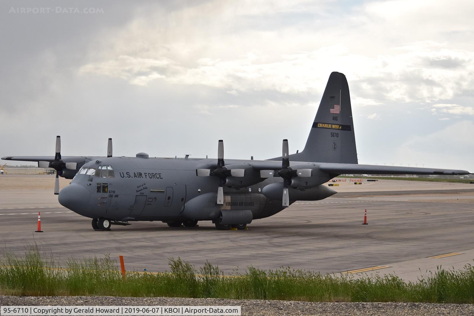 95-6710, 1995 Lockheed C-130H Hercules C/N 382-5418, Parked on west deice pad. 130th Airlift Wing, WV ANG.
