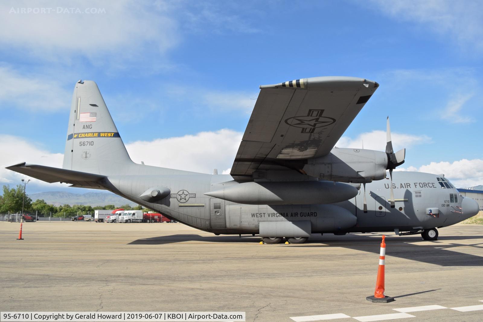 95-6710, 1995 Lockheed C-130H Hercules C/N 382-5418, Parked on west deice pad.  130th Airlift Wing, WV ANG.