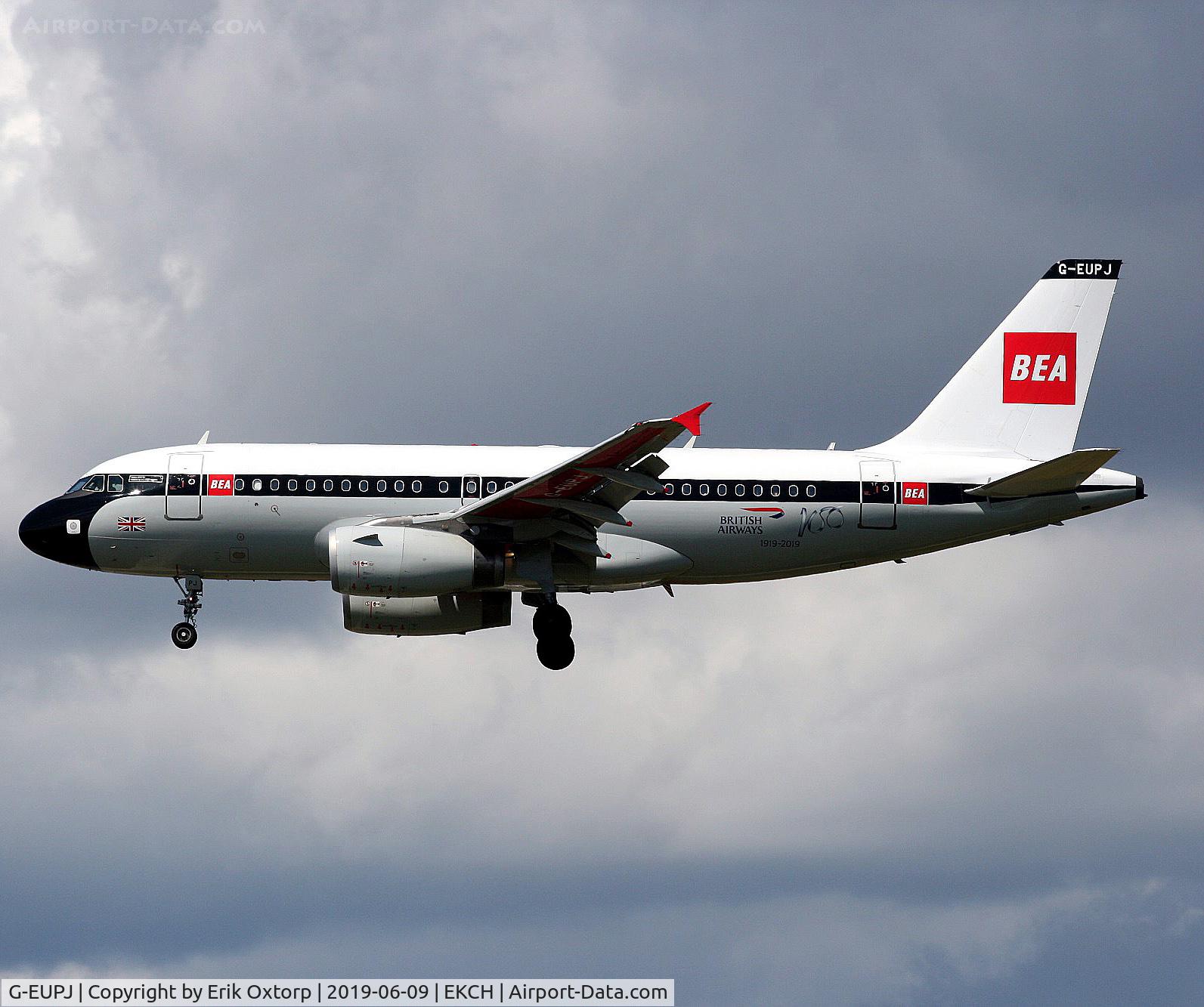 G-EUPJ, 2000 Airbus A319-131 C/N 1232, G-EUPJ landing rw 22L