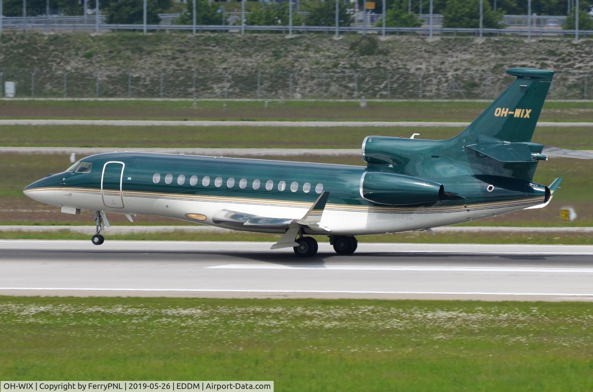 OH-WIX, 2014 Dassault Falcon 7X C/N 231, Jetflite DA7X departing MUC