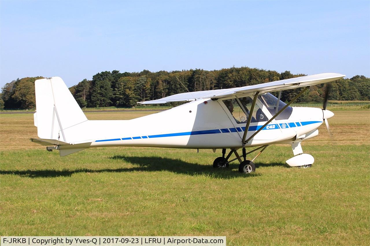 F-JRKB, Comco Irakus C42 C/N Not found F-JRKB, Ikarus C42, Taxiing, Morlaix-Ploujean airport (LFRU-MXN) air show 2017