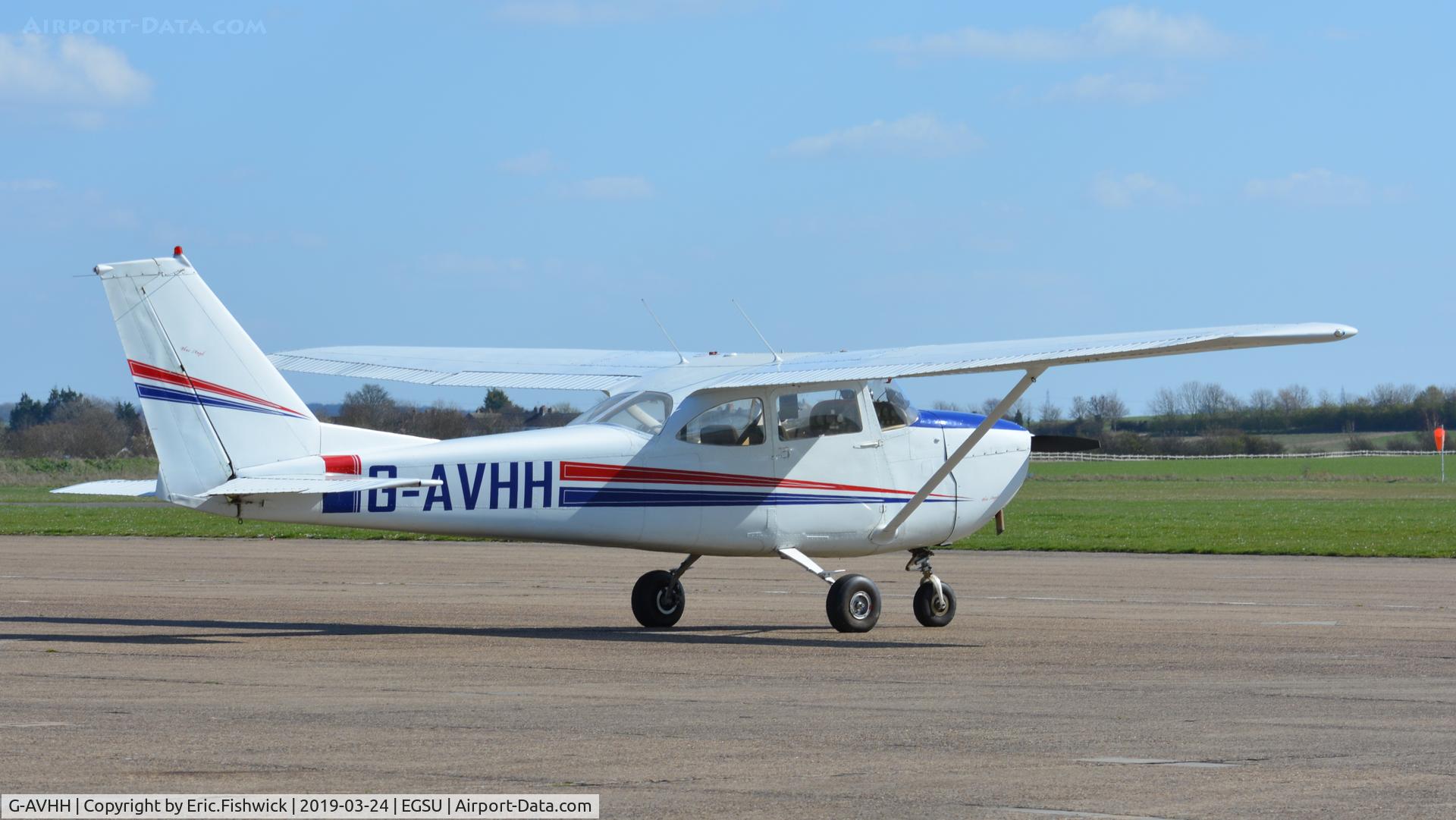 G-AVHH, 1967 Reims F172H Skyhawk C/N 0337, 2. G-AVHH visiting visiting The Imperial War Museum, Duxford March 2019.