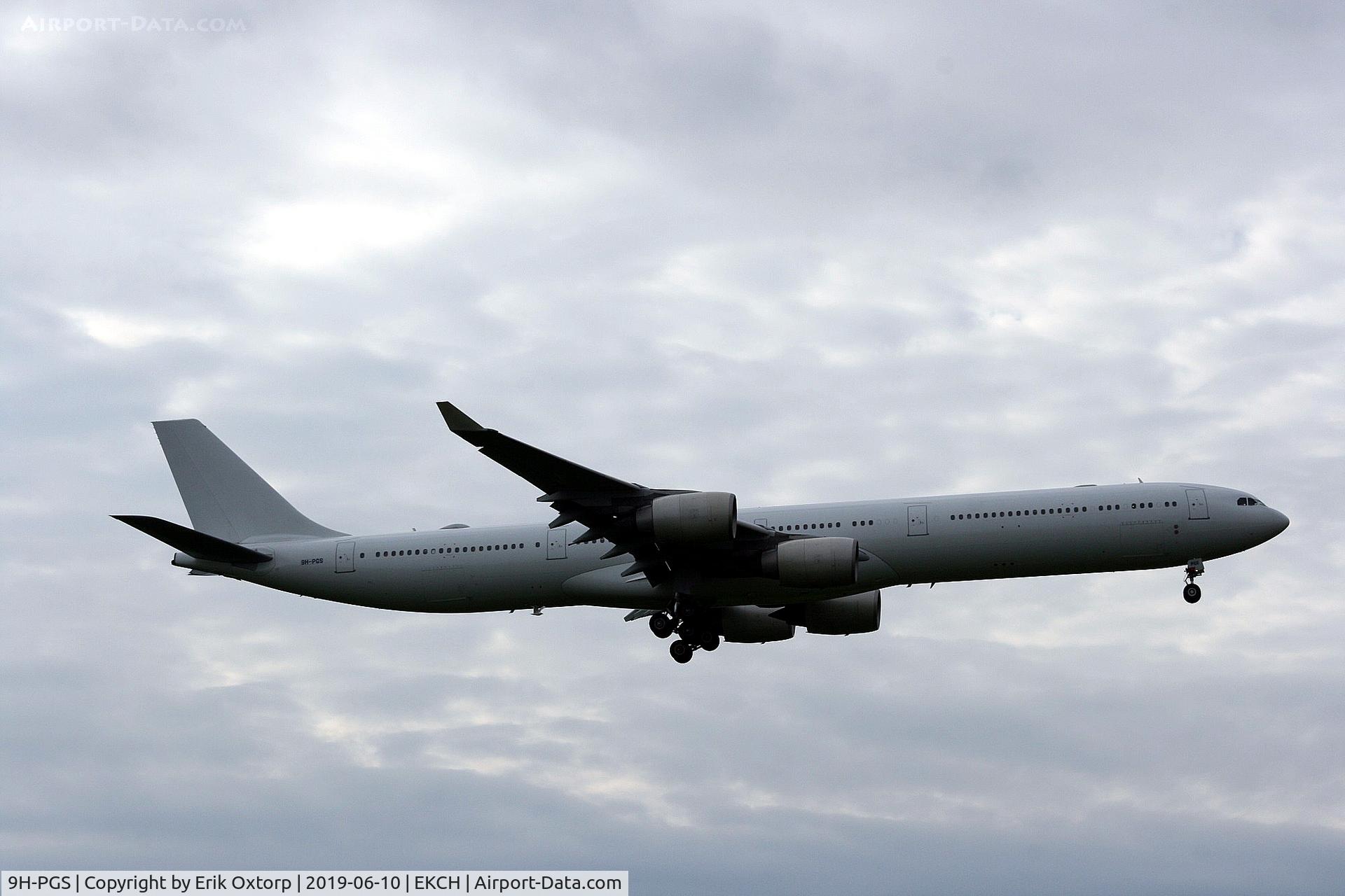 9H-PGS, 2009 Airbus A340-642X C/N 1030, 9H-PGS landing rw 04L