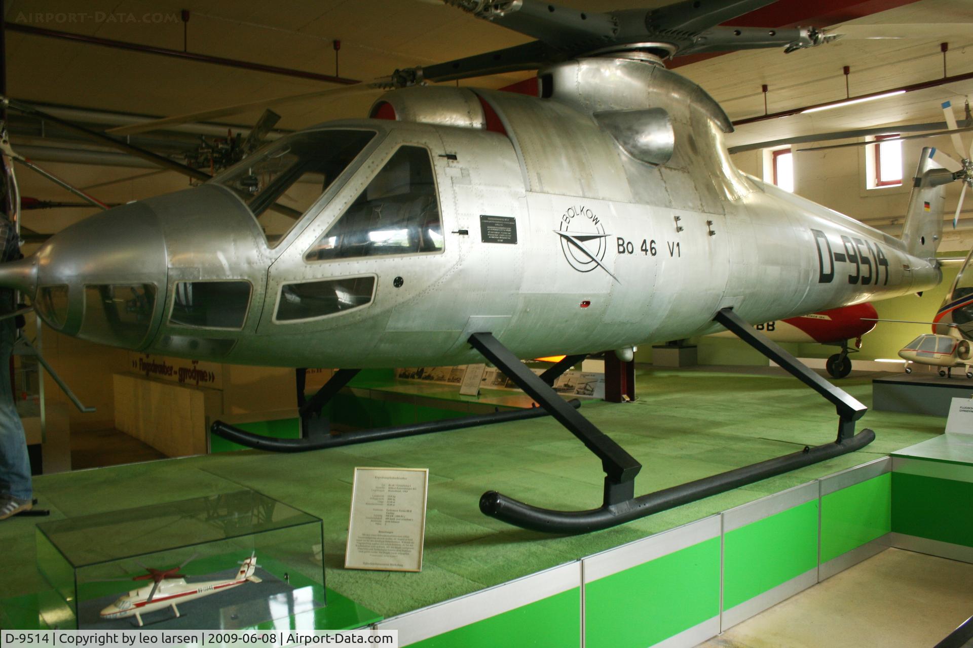 D-9514, 1964 Bolkow Bo 46 C/N V-1, Bückeburg Helikopter museum 8.6.2009