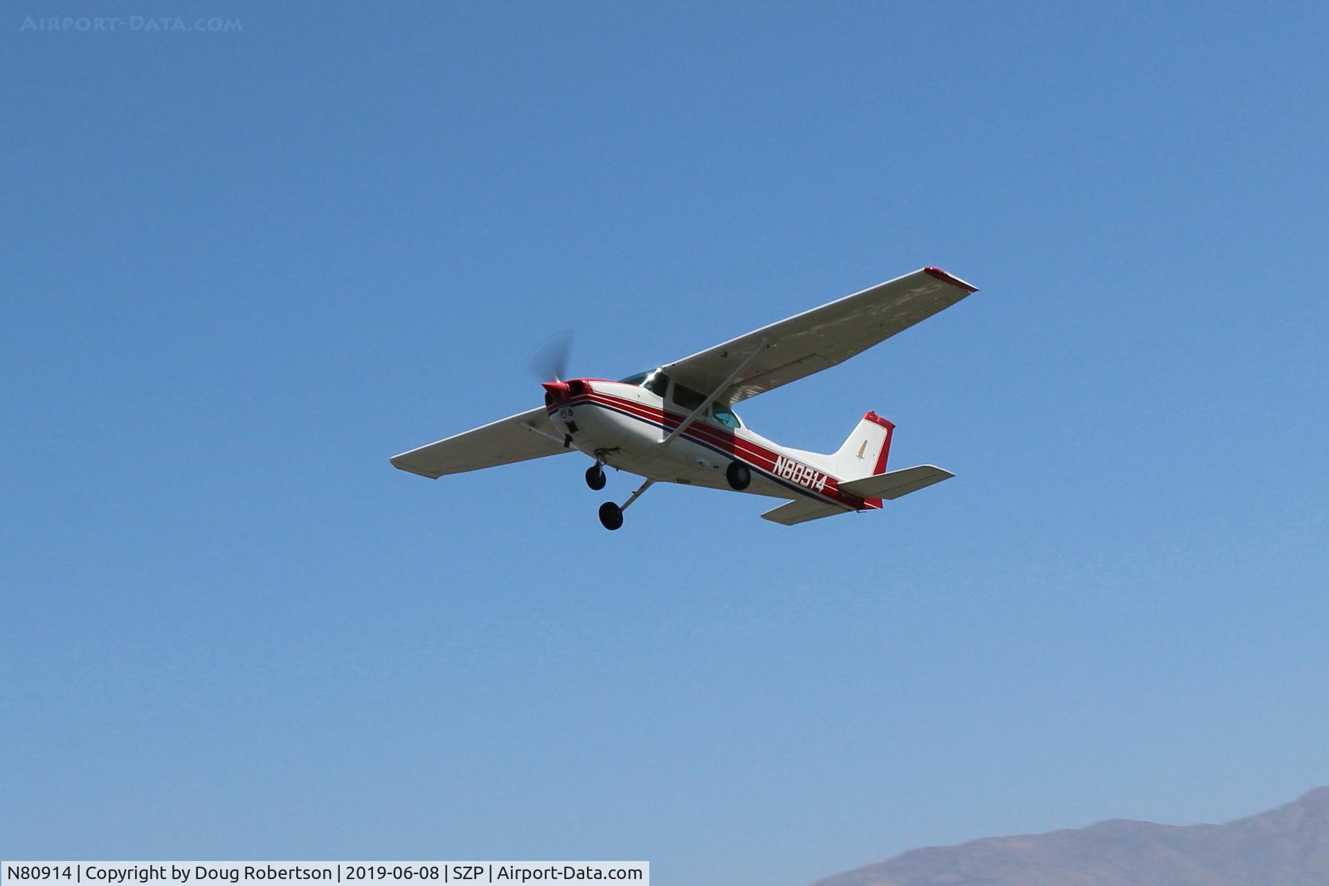 N80914, 1976 Cessna 172M C/N 17266799, 1976 Cessna 172M SKYHAWK, Lycoming O-320-E2D 150 Hp, panel airspeed now in knots, another takeoff climb Rwy 22