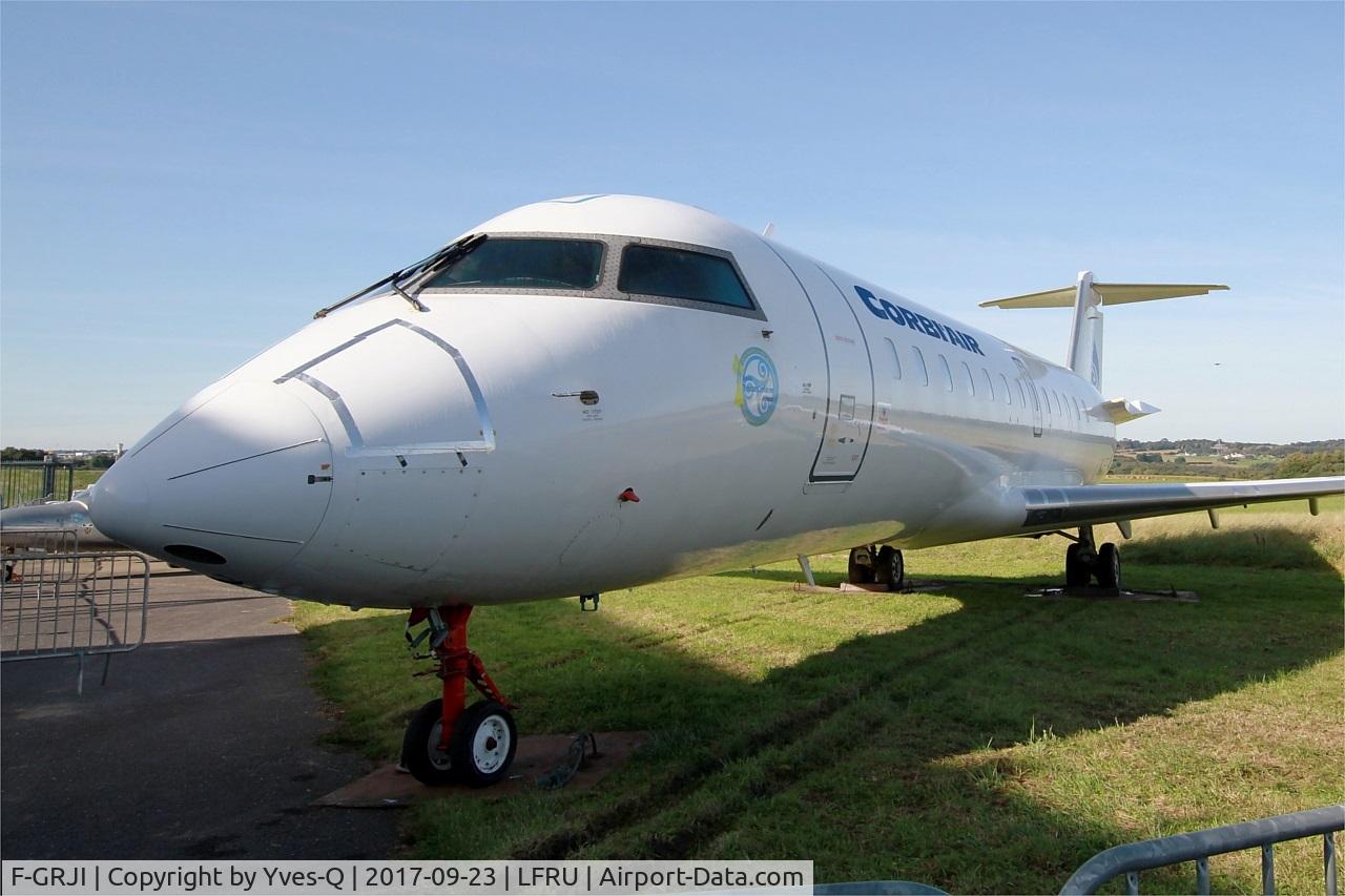 F-GRJI, 1996 Canadair CRJ-100ER (CL-600-2B19) C/N 7147, Canadair Regional Jet CRJ-100ER, Dedicated to training of Tristan Corbière high school students, Morlaix-Ploujean airport (LFRU-MXN)