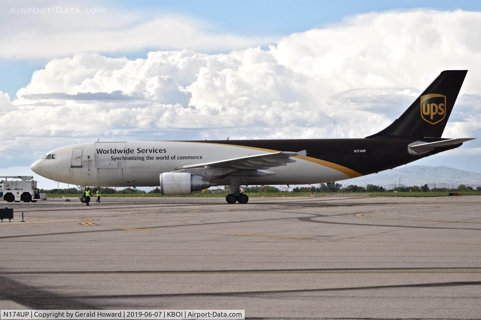 N174UP, 2006 Airbus A300F4-622R C/N 0869, Push back from the UPS ramp.
