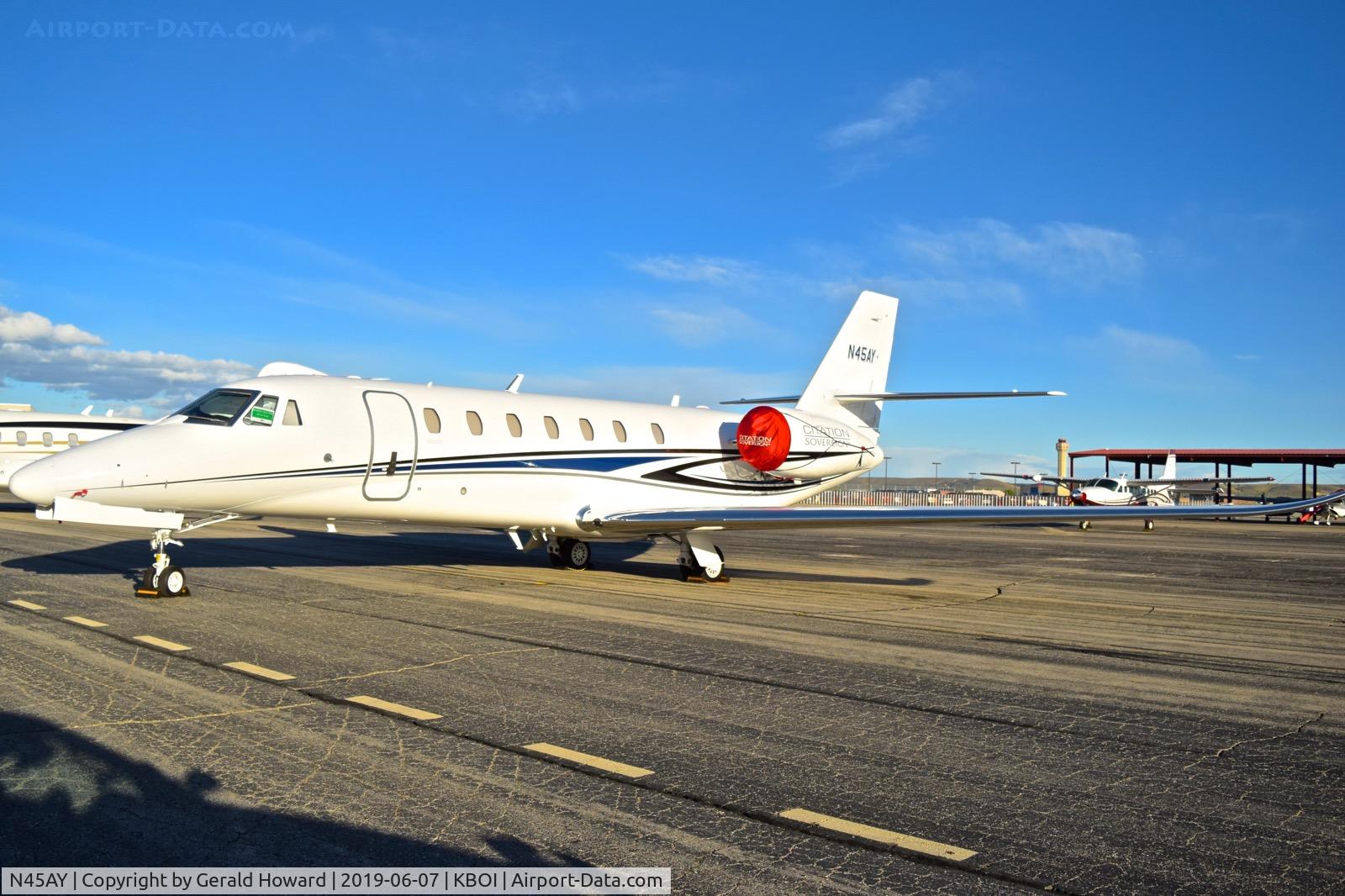 N45AY, 2016 Cessna 680 Citation Soveriegn C/N 680-0559, Parked on the north GA ramp.
