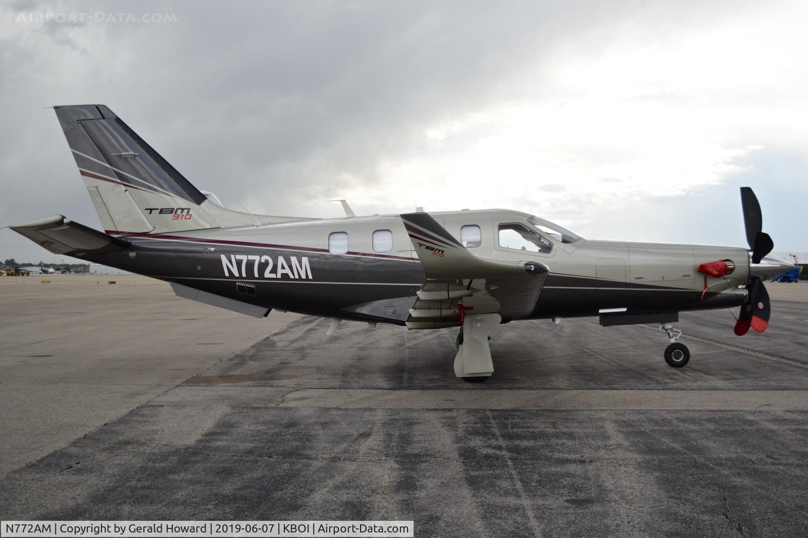 N772AM, 2018 Socata TBM-700 C/N 1224, Parked on the north GA ramp.