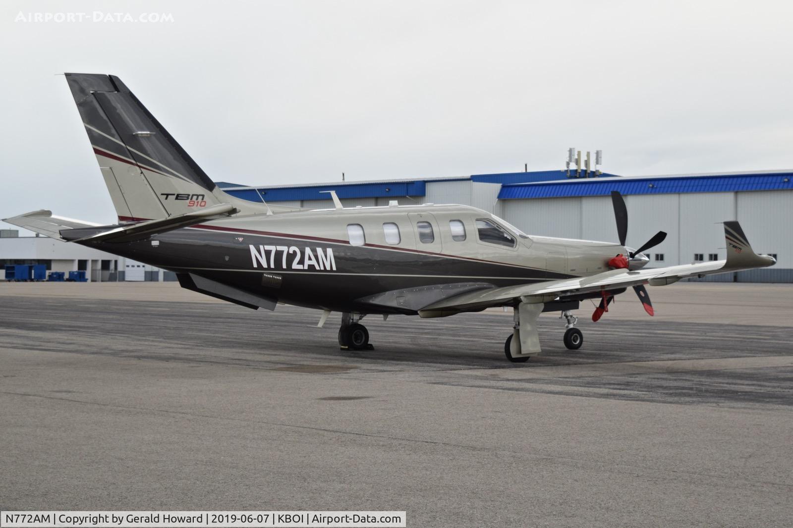 N772AM, 2018 Socata TBM-700 C/N 1224, Parked on the north GA ramp.