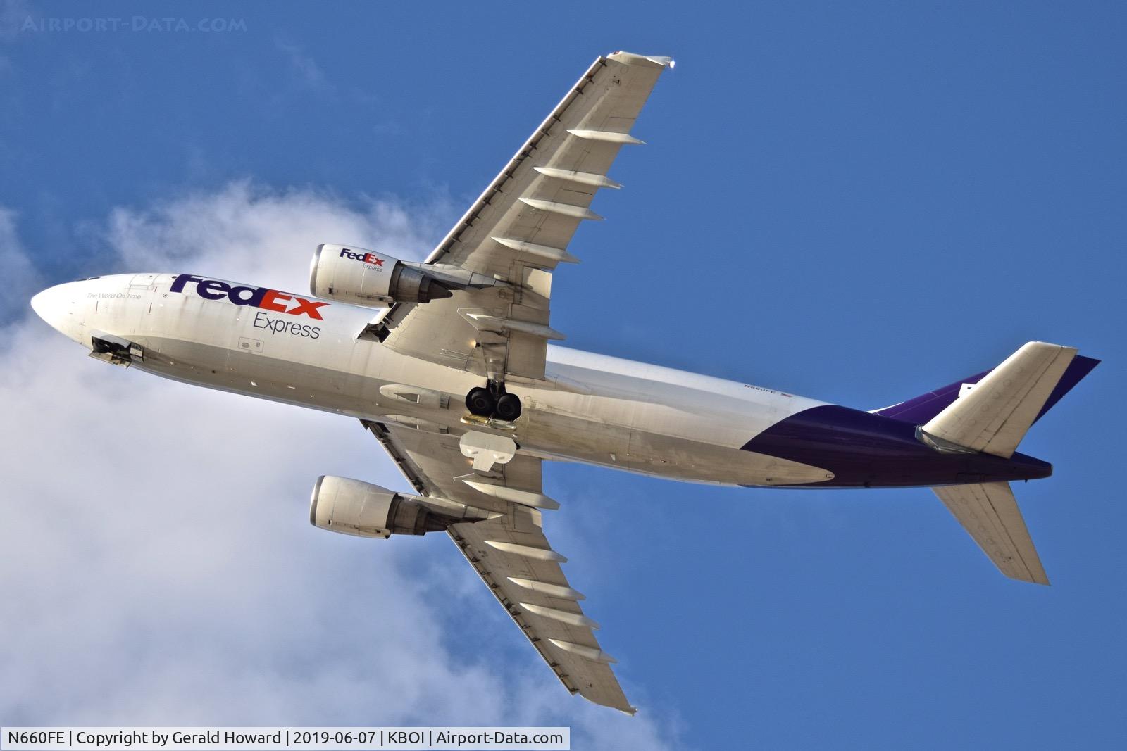 N660FE, 1995 Airbus A300F4-605R C/N 759, Departing BOI