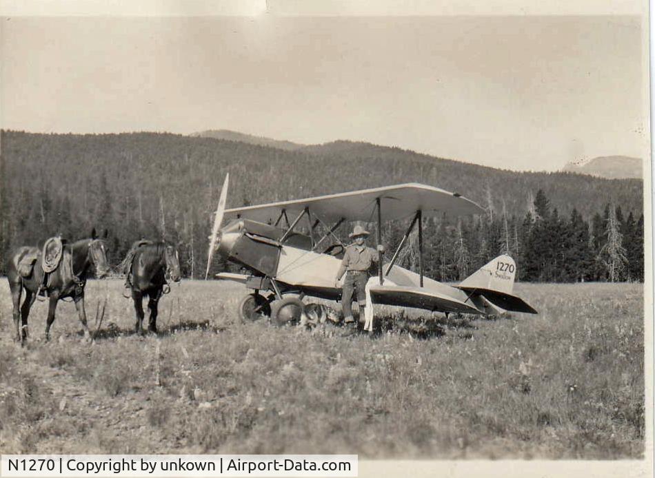 N1270, 1927 Swallow Airplane Manufacturing Co Swallow C/N 813, Joe Murphy and Mack Bert Goodman. This is the picture that was in the Restraunt at the MSO. Built in 1927, Certification Issued: 11-12-1928 and Registration Cancel Date: 09-14-1929. Pic was in the summer of 1929. It crashed and was destroyed.
