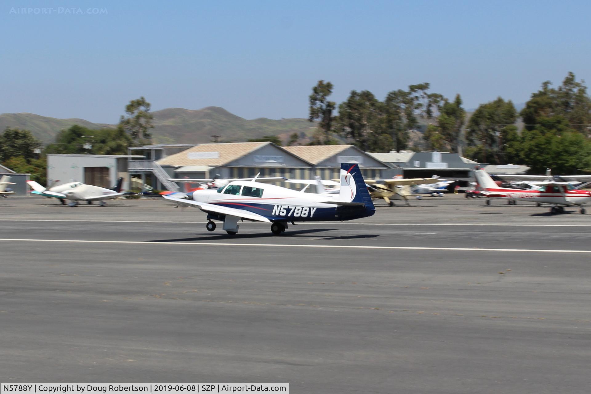 N5788Y, 1984 Mooney M20J 201 C/N 24-1524, 1984 Mooney M20J 201, Lycoming 10-360-A3B6D 200 Hp, 82 built, original price about $123,795. 4 place, Landing roll Rwy 22
