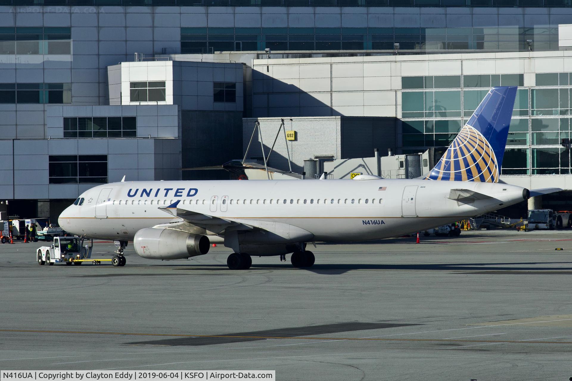 N416UA, 1994 Airbus A320-232 C/N 479, SFO 2019.