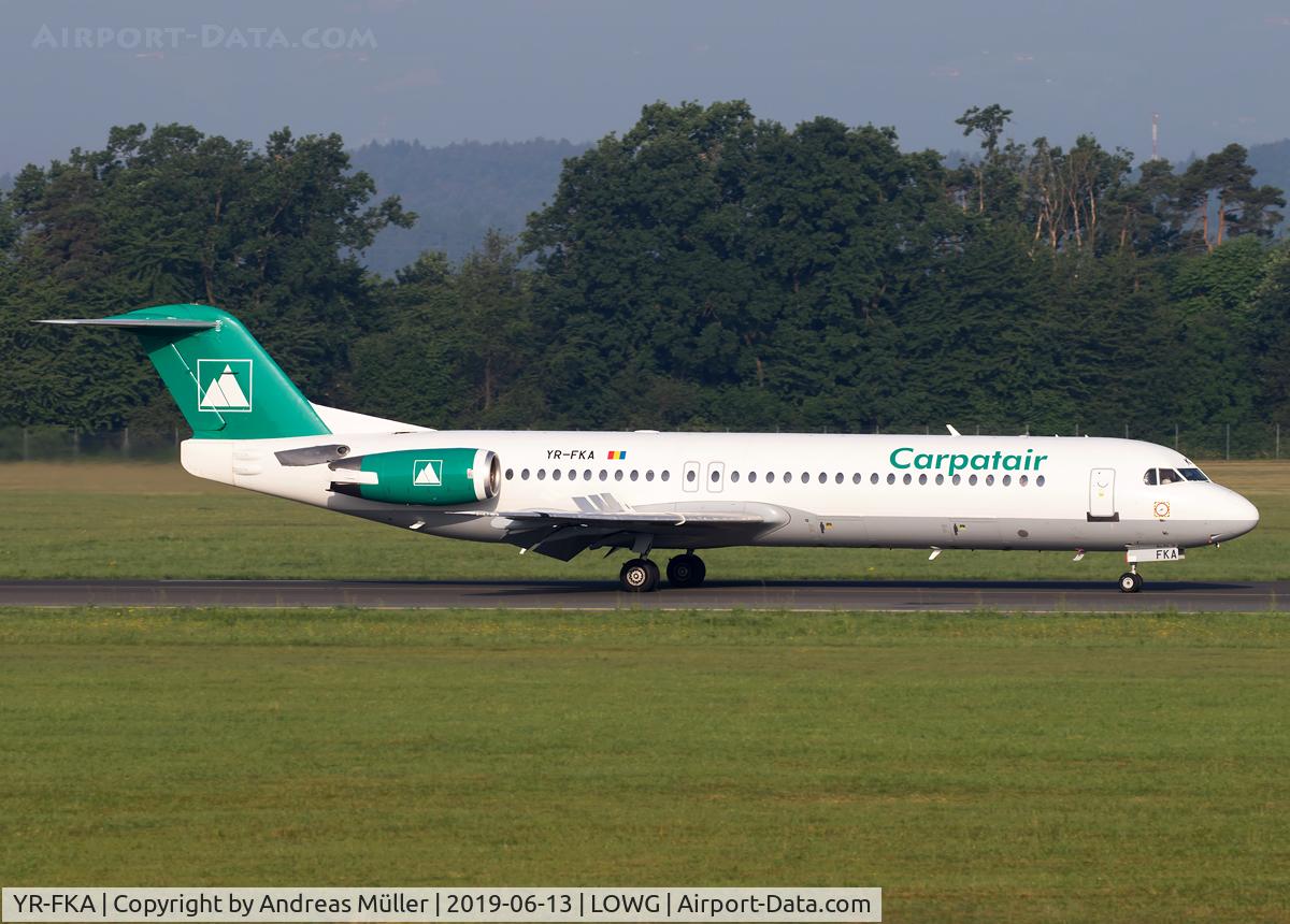 YR-FKA, 1991 Fokker 100 (F-28-0100) C/N 11340, Arriving from Rome.