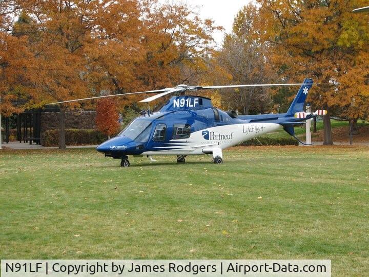 N91LF, 2002 Agusta A-109E C/N 11509, Air craft on display for the EMS students at the College of Southern Idaho in Twin Falls, Idaho.