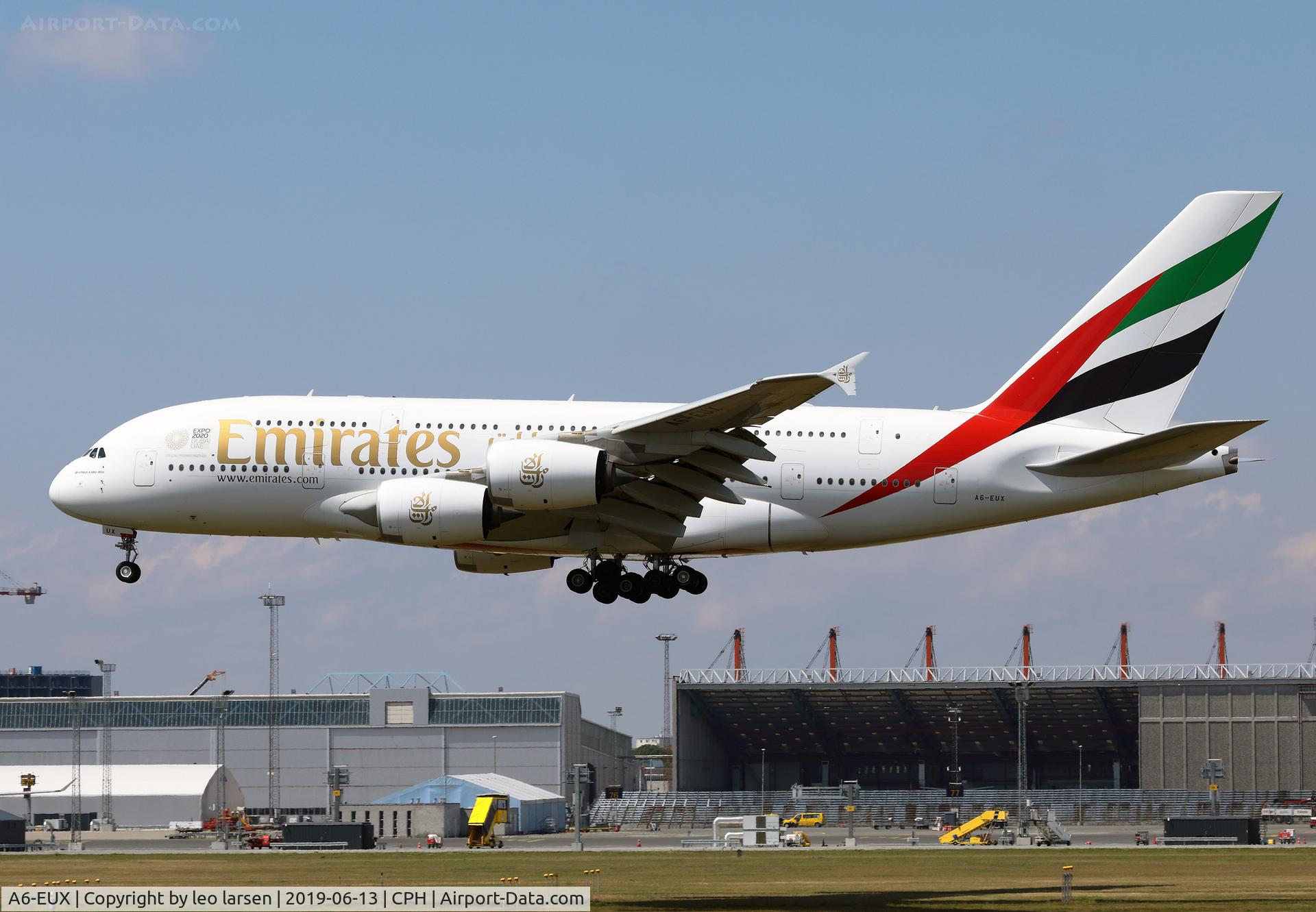 A6-EUX, 2017 Airbus A380-842 C/N 241, Copenhagen 13.6.2019