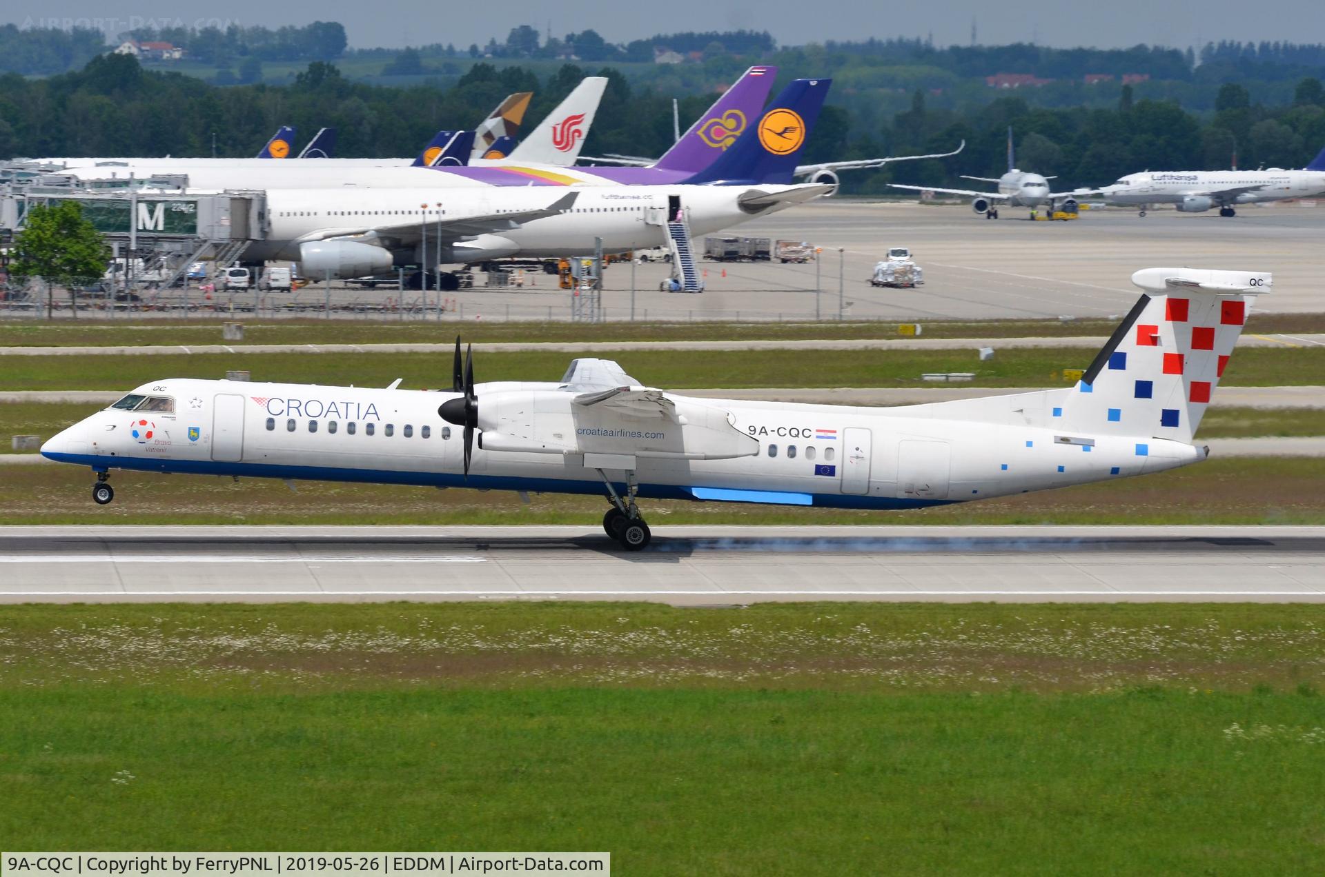 9A-CQC, 2009 De Havilland Canada DHC-8-402Q Dash 8 C/N 4258, Landing action of Croatia DHC8
