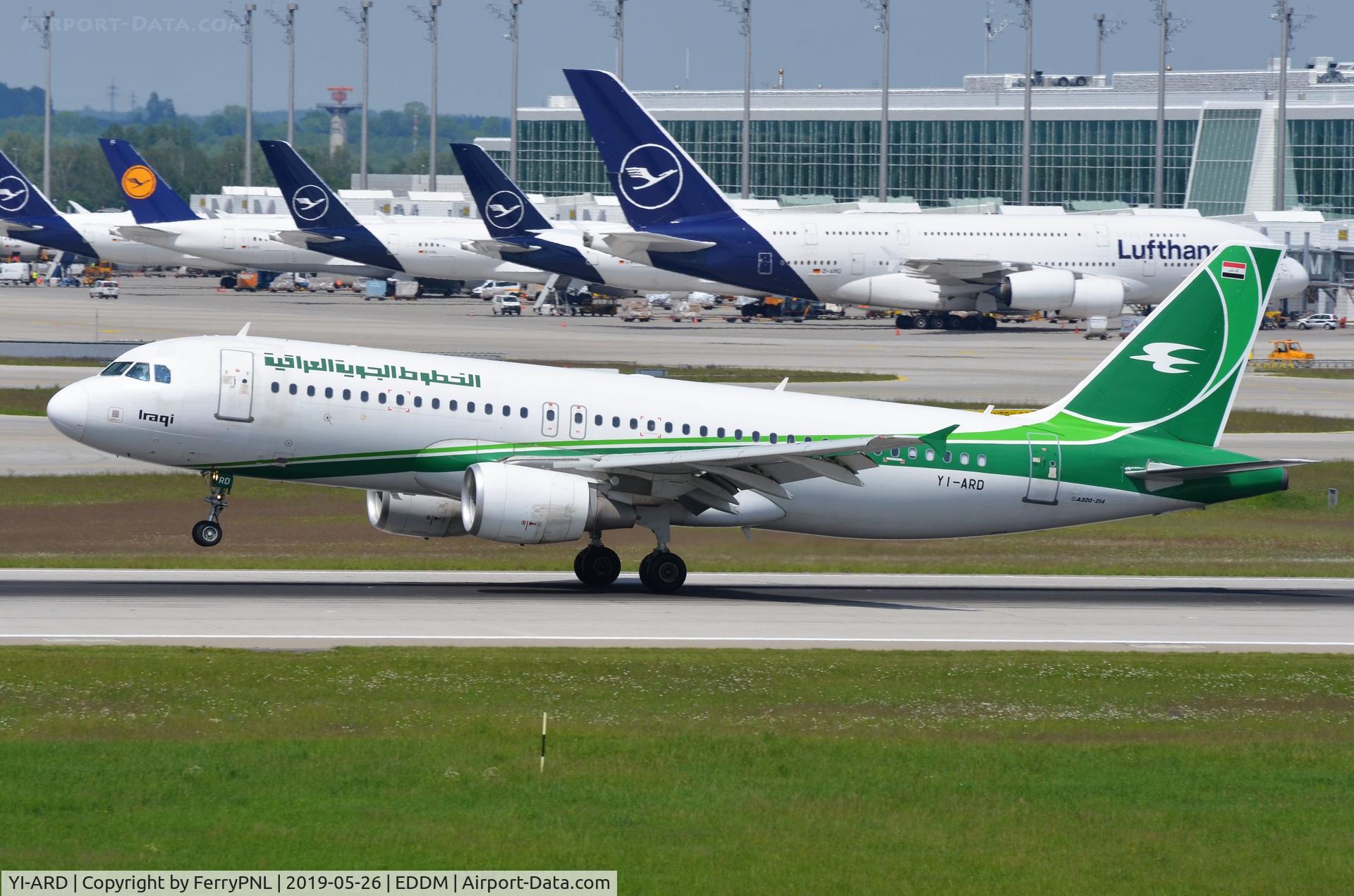 YI-ARD, 2013 Airbus A320-214 C/N 5464, Iraqi A320 landing