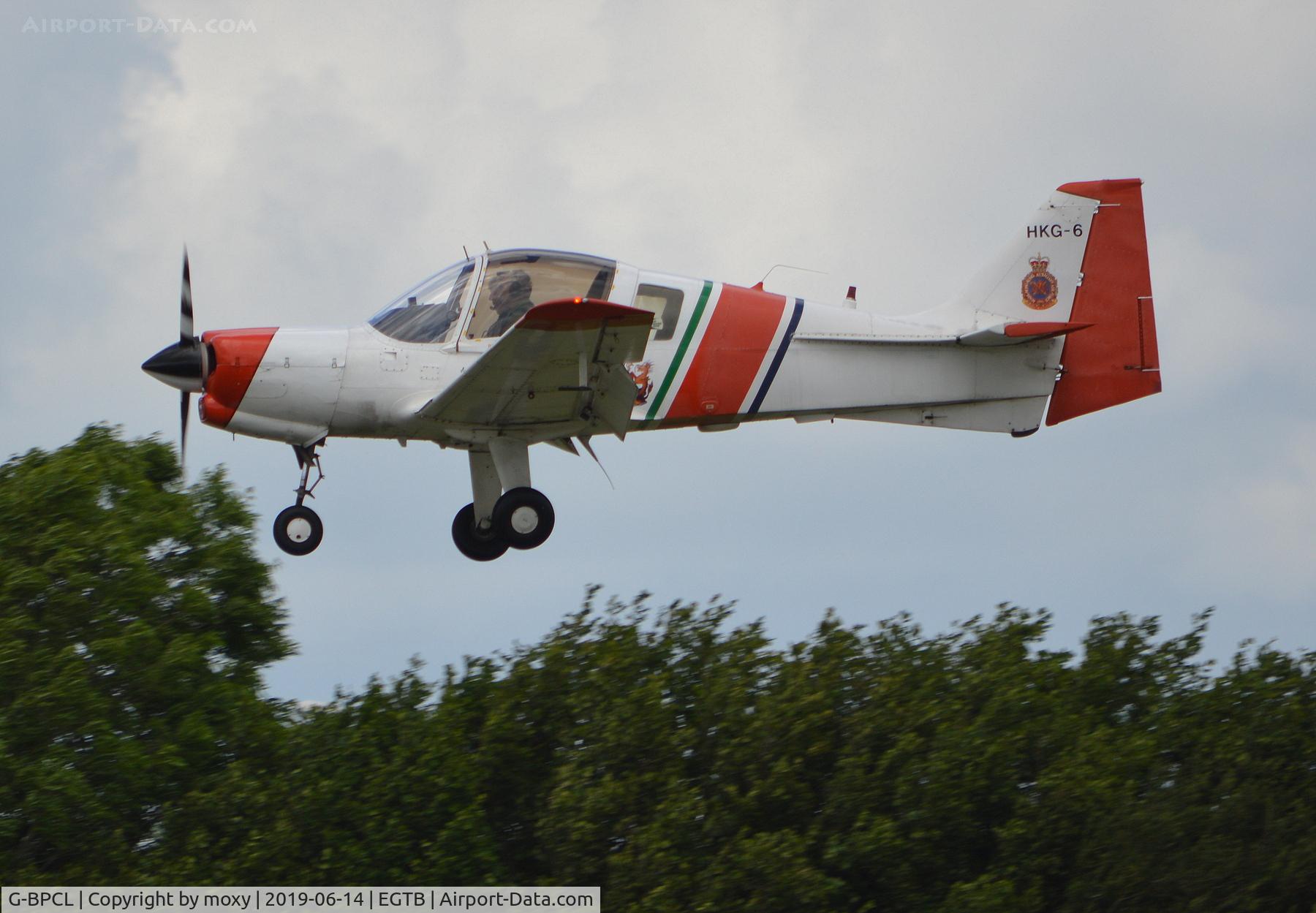 G-BPCL, 1977 Scottish Aviation Bulldog Series 120 Model 128 C/N BH120/393, Scottish Aviation Bulldog Series 120 Model 128 landing at Wycombe Air Park.