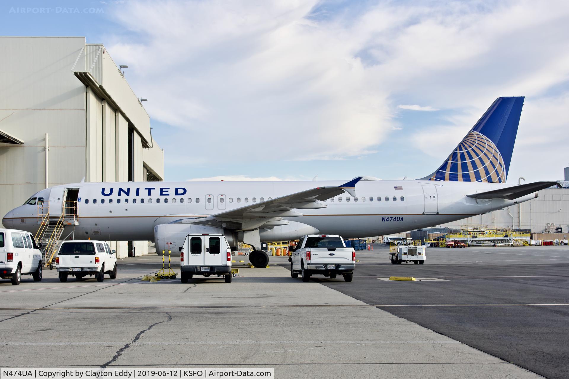 N474UA, 2001 Airbus A320-232 C/N 1475, SFO 2019.