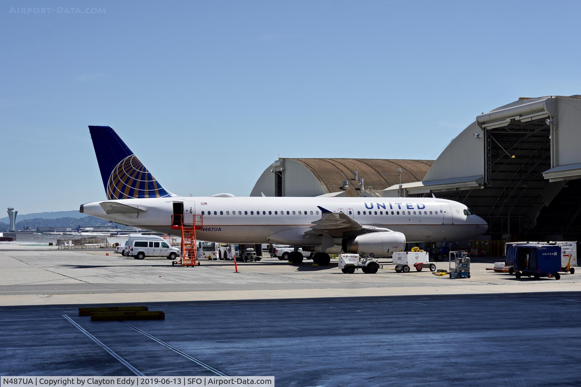 N487UA, 2002 Airbus A320-232 C/N 1669, SFO 2019.