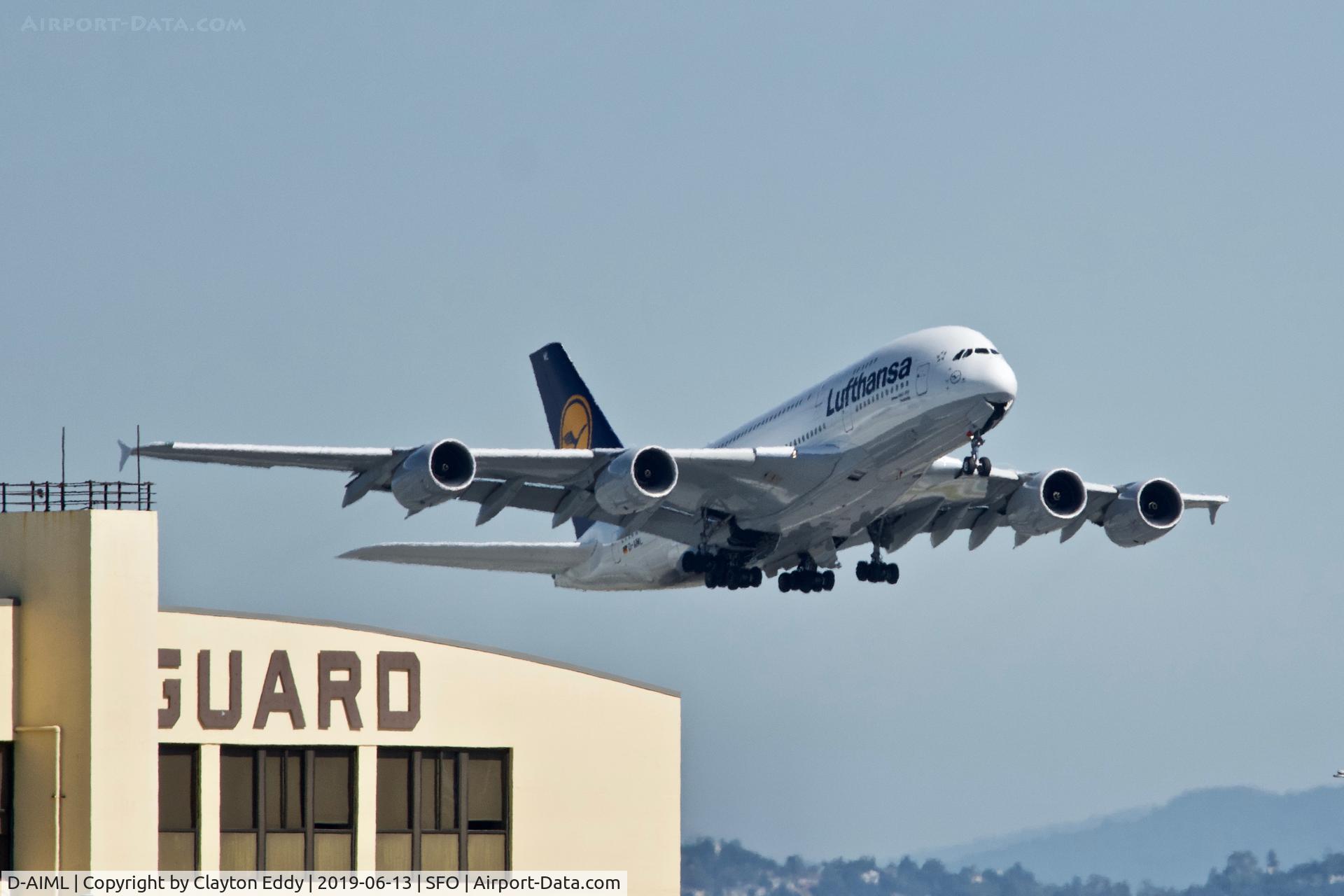 D-AIML, 2013 Airbus A380-841 C/N 149, SFO 2019.