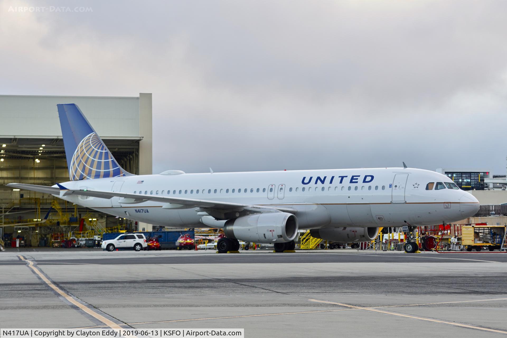 N417UA, 1994 Airbus A320-232 C/N 483, SFO 2019.