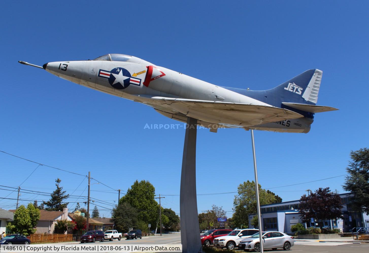 148610, Douglas A-4C Skyhawk C/N 12803, A-4 gate guard Oakland CA highschool