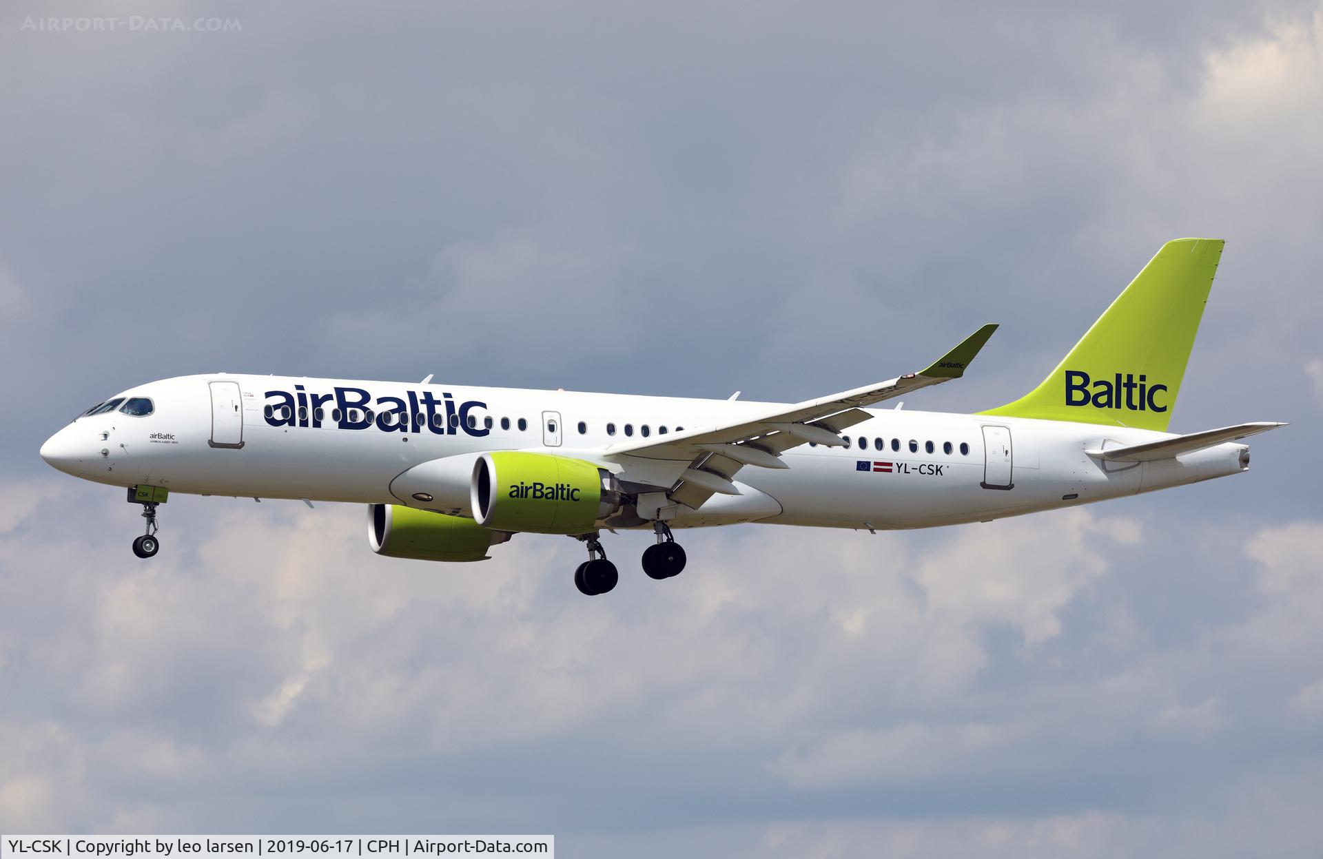 YL-CSK, 2018 Airbus A220-300 C/N 55039, Copenhagen 17.6.2019
