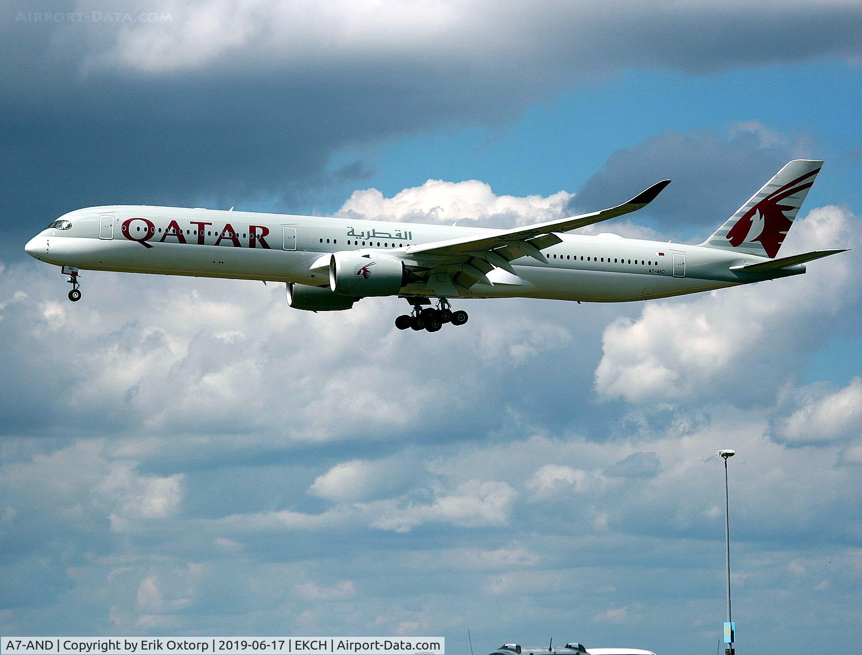 A7-AND, 2018 Airbus A350-1041 C/N 125, A7-AND landing rw 22L