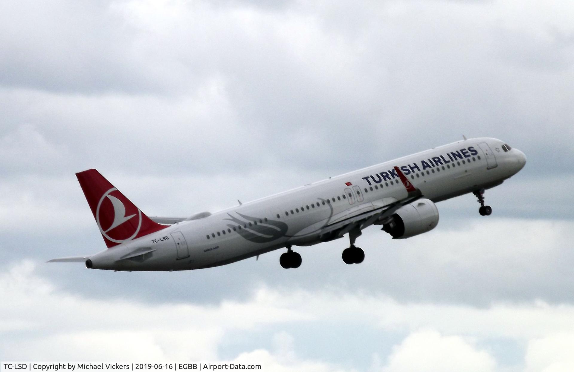 TC-LSD, 2019 Airbus A321-271NX C/N 8727, Departing BHX