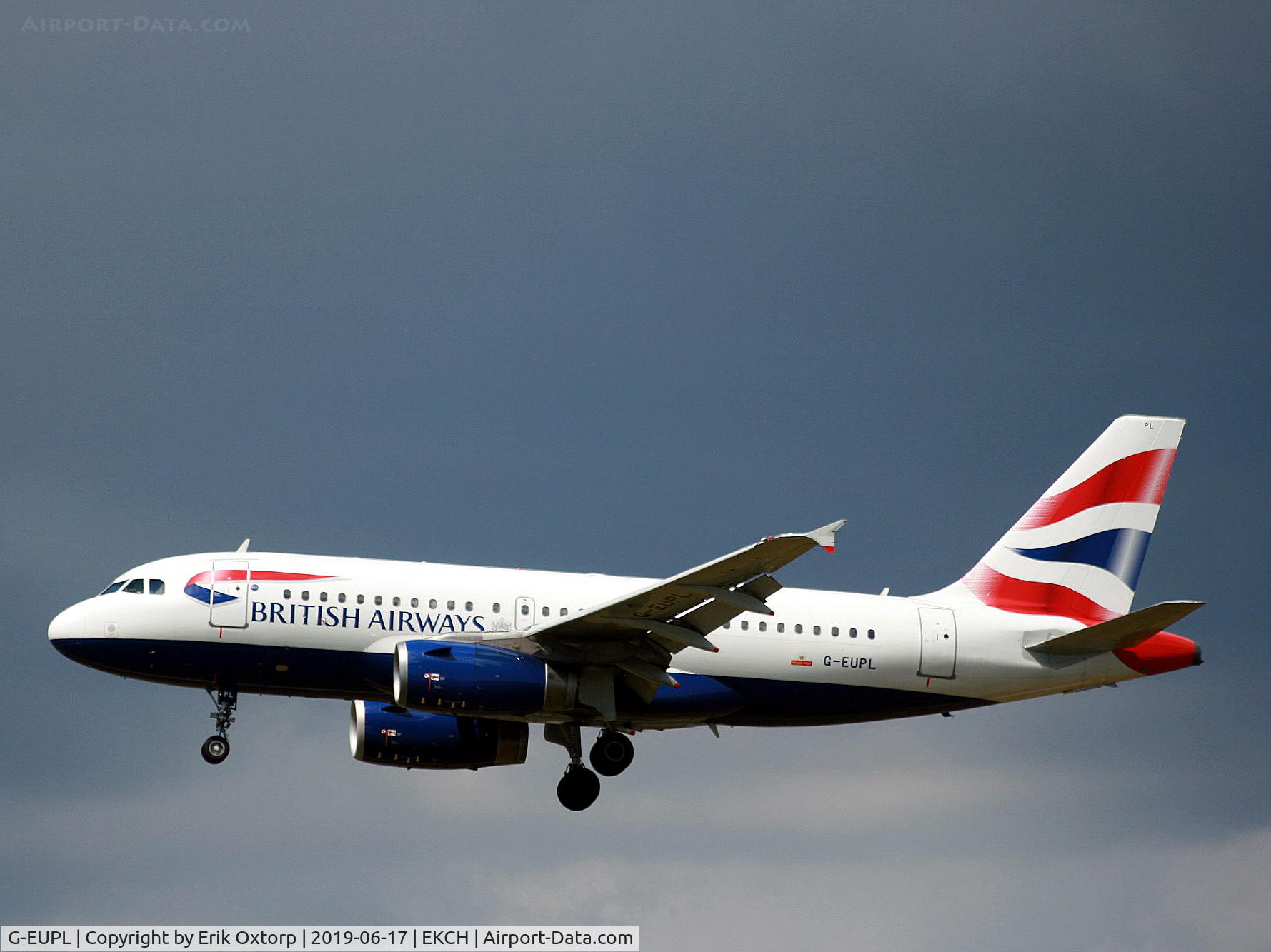 G-EUPL, 2000 Airbus A319-131 C/N 1239, G-EUPL landing rw 22L