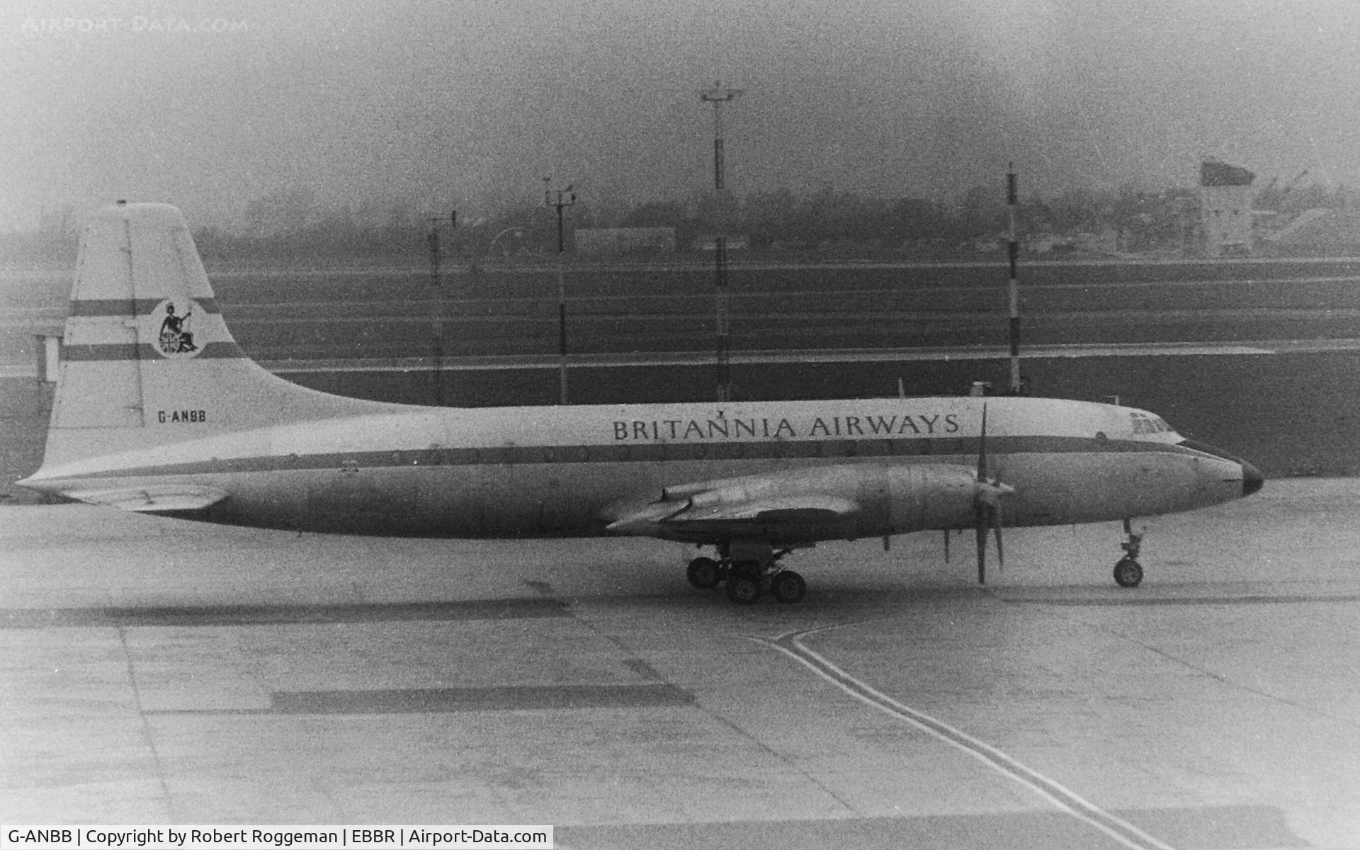 G-ANBB, 1955 Bristol 175 Britannia 102 C/N 12903, Mid 1960's.BRITANNIA AIRWAYS.