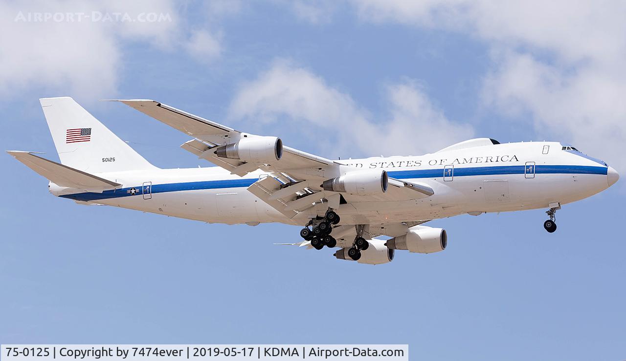 75-0125, 1975 Boeing E-4B C/N 20949, GORDO14 on approach at Davis-Monthan