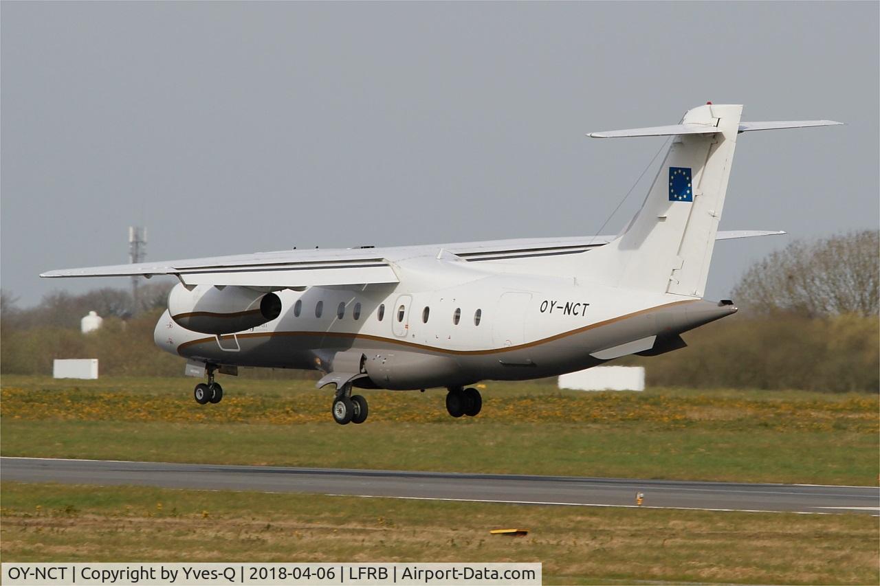 OY-NCT, 2001 Dornier 328-310 C/N 3213, Dornier 328-310, Landing rwy 25L Brest-Bretagne airport (LFRB-BES)