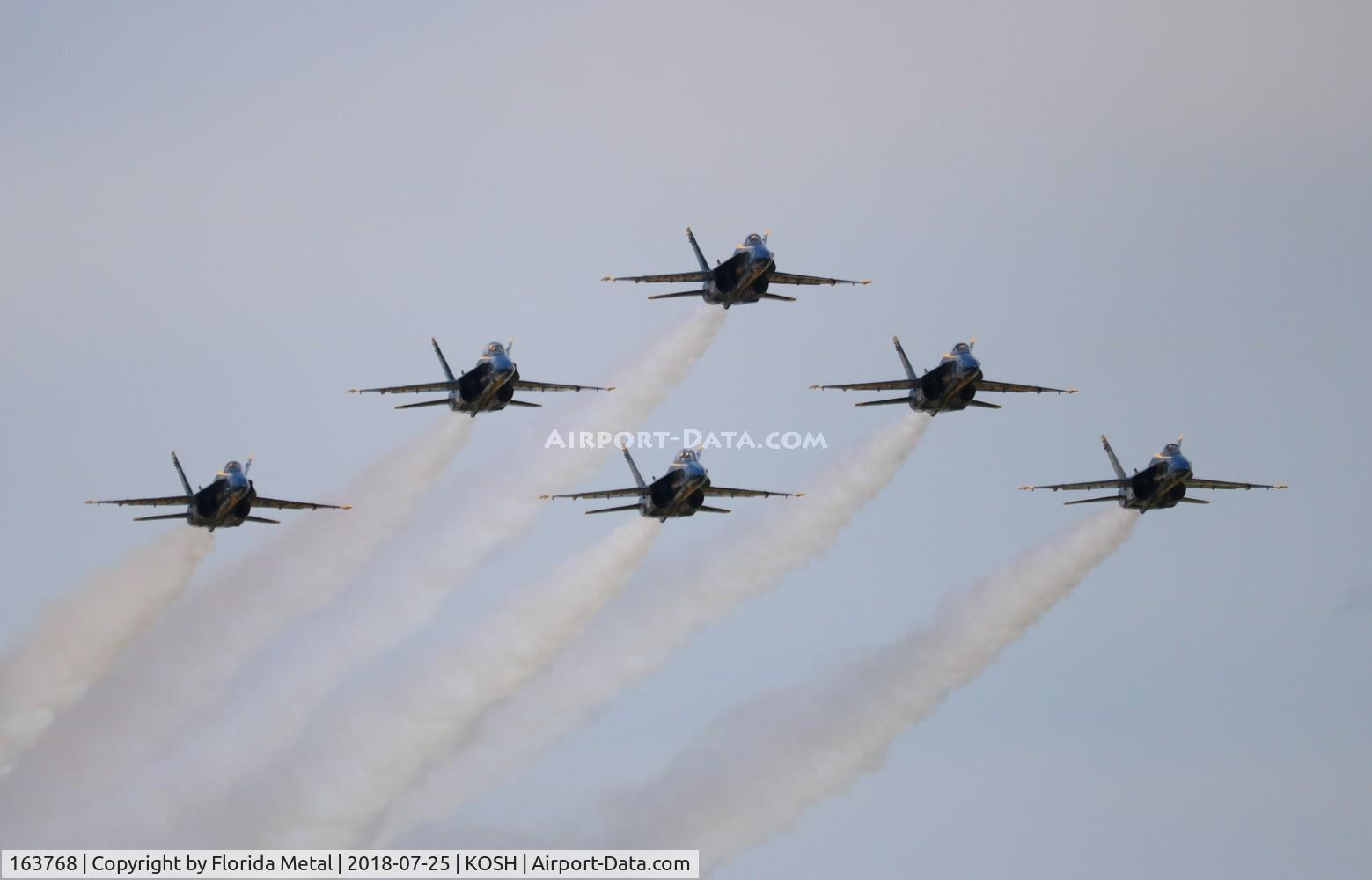 163768, 1989 McDonnell Douglas F/A-18C Hornet C/N 0848/C125, Air Venture 2018 Blue Angels Surprise fly by