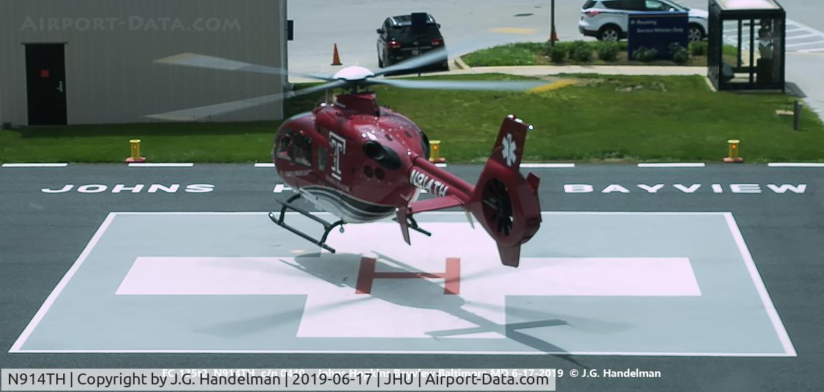 N914TH, 2005 Eurocopter EC-135T-2 C/N 0440, Lift off for return to base.