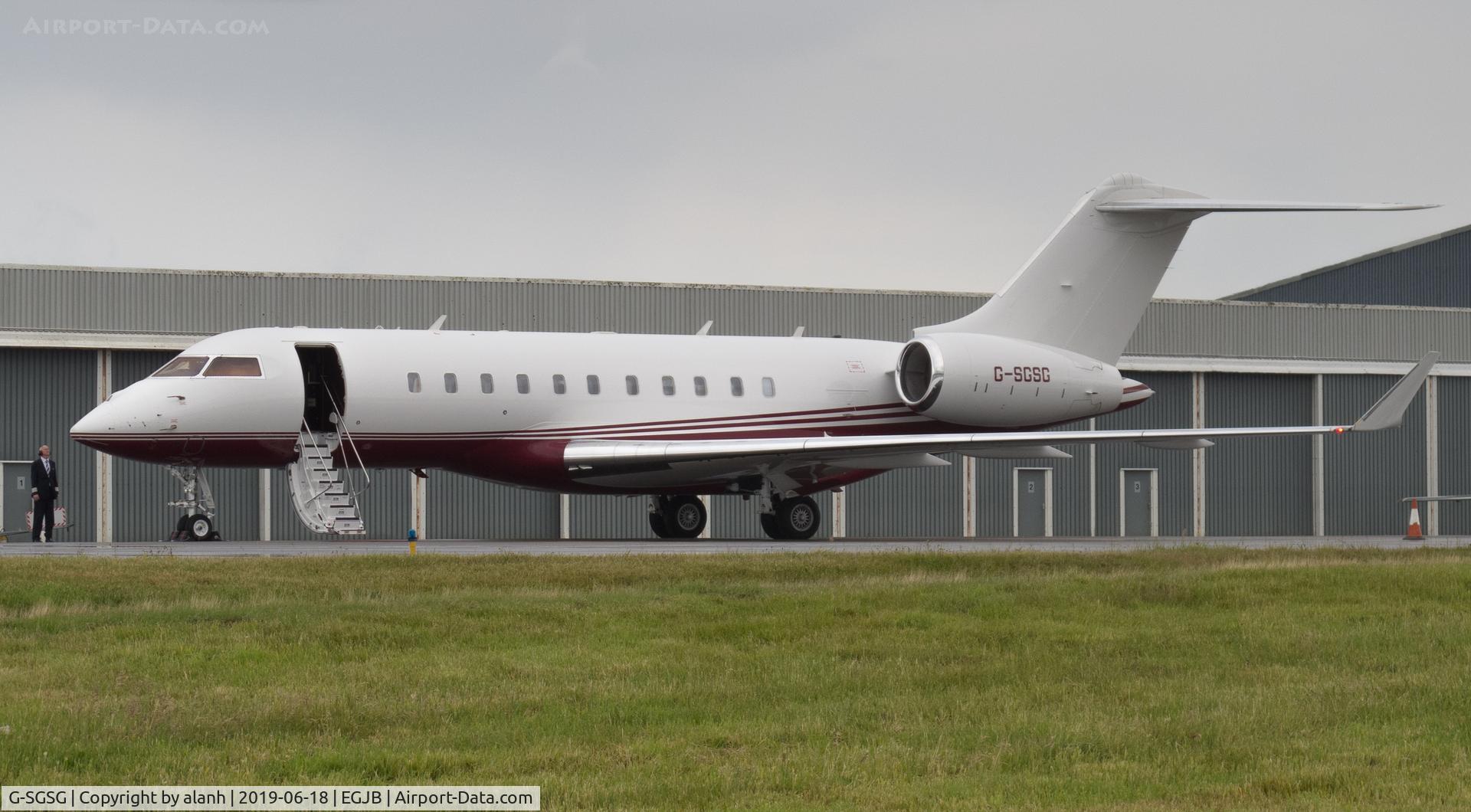 G-SGSG, 2016 Bombardier BD-700-1A11 Global 5000 C/N 9780, Outside the Aigle hangar, Guernsey