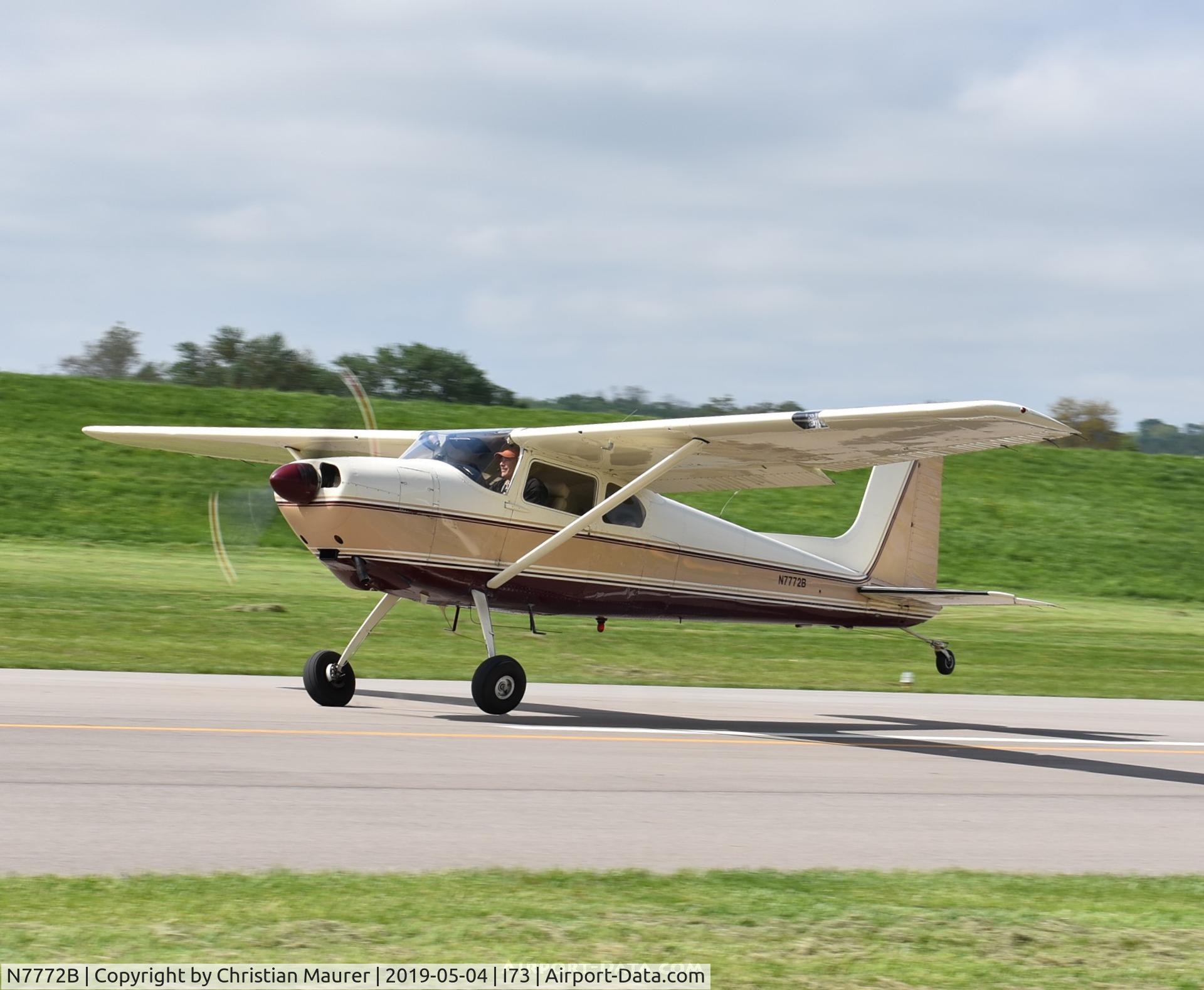 N7772B, 1956 Cessna 180 C/N 32420, Cessna 180 taking off