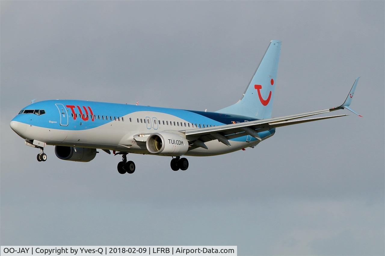 OO-JAY, 2013 Boeing 737-8K5 C/N 40944, Boeing 737-8K5, Short approach rwy 25L, Brest-Bretagne airport (LFRB-BES)