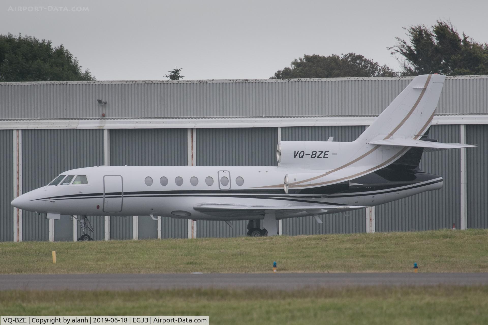 VQ-BZE, 1987 Dassault Falcon 50 C/N 175, On the east parking, Guernsey